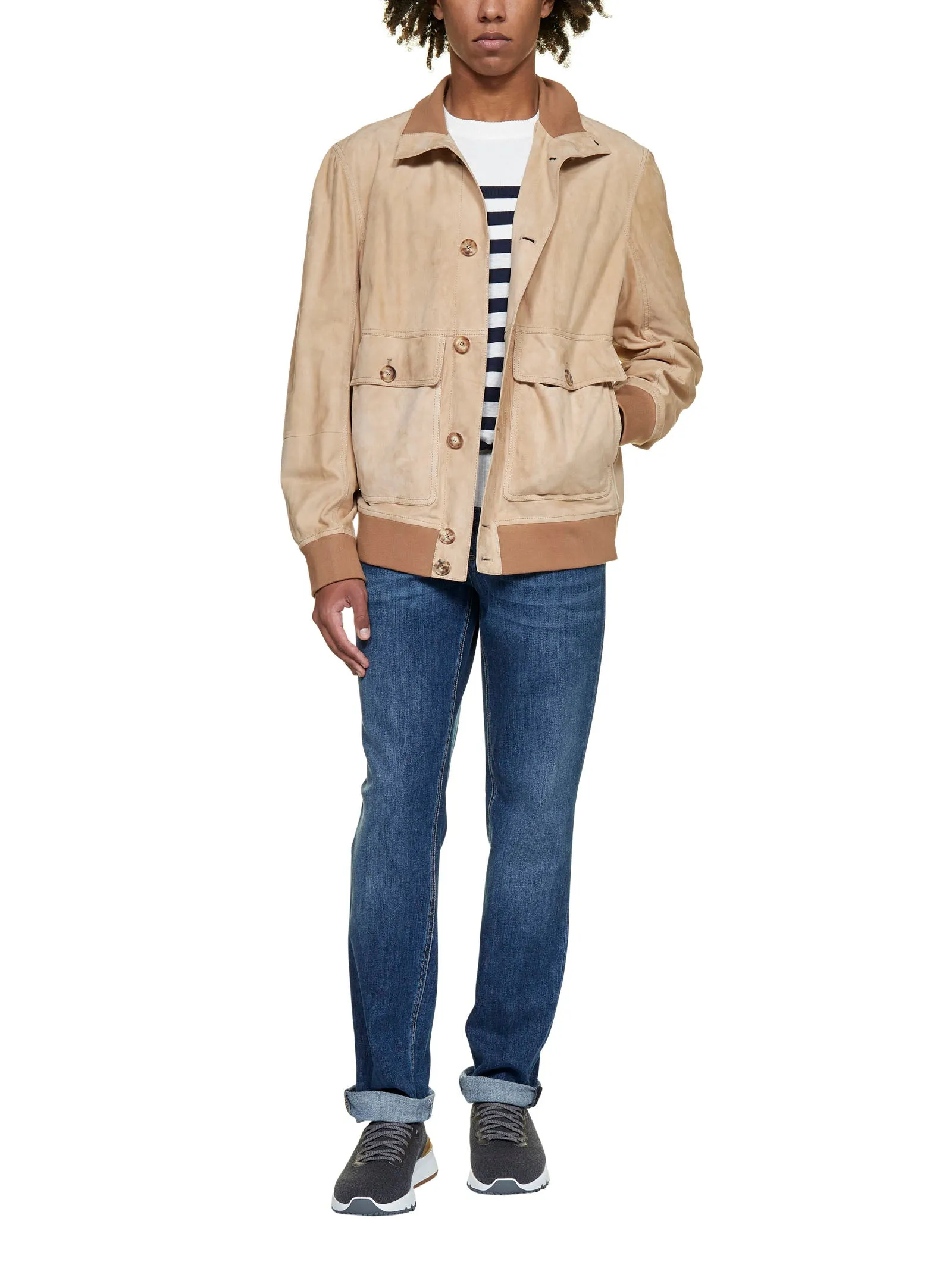 Brunello Cucinelli Ribbed High Neck Jacket
