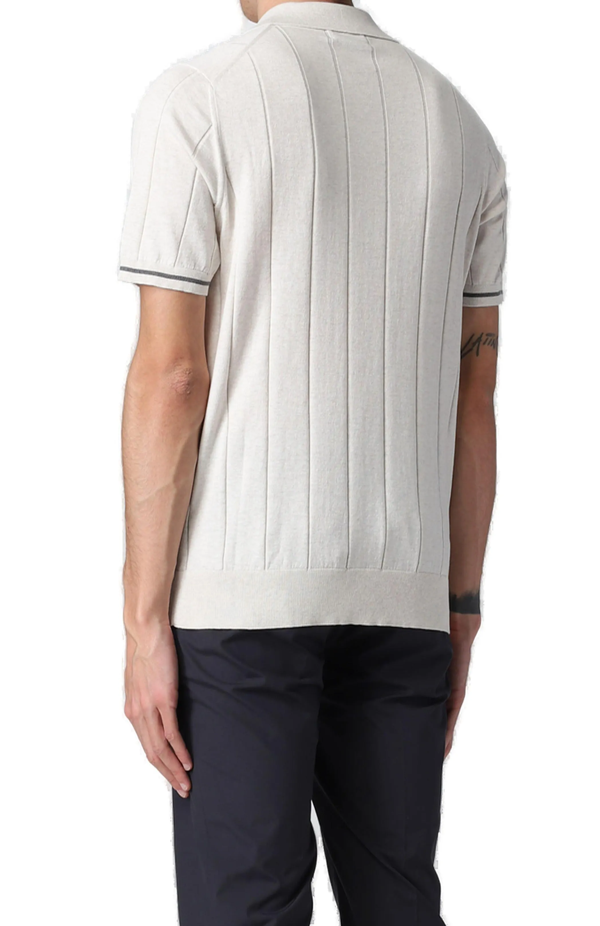 Brunello Cucinelli Short-Sleeve Ribbed Polo-Shirt