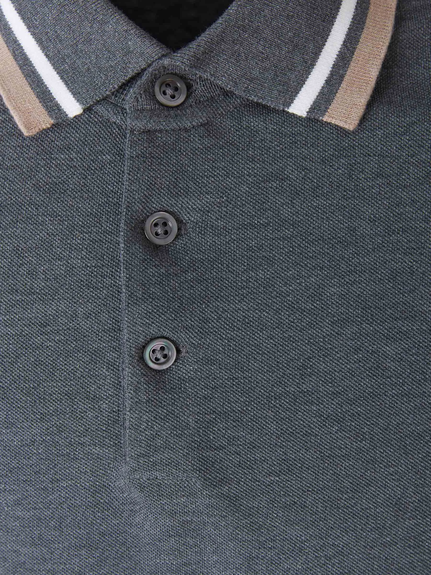 Brunello Cucinelli Stripe Short Sleeved Polo Shirt