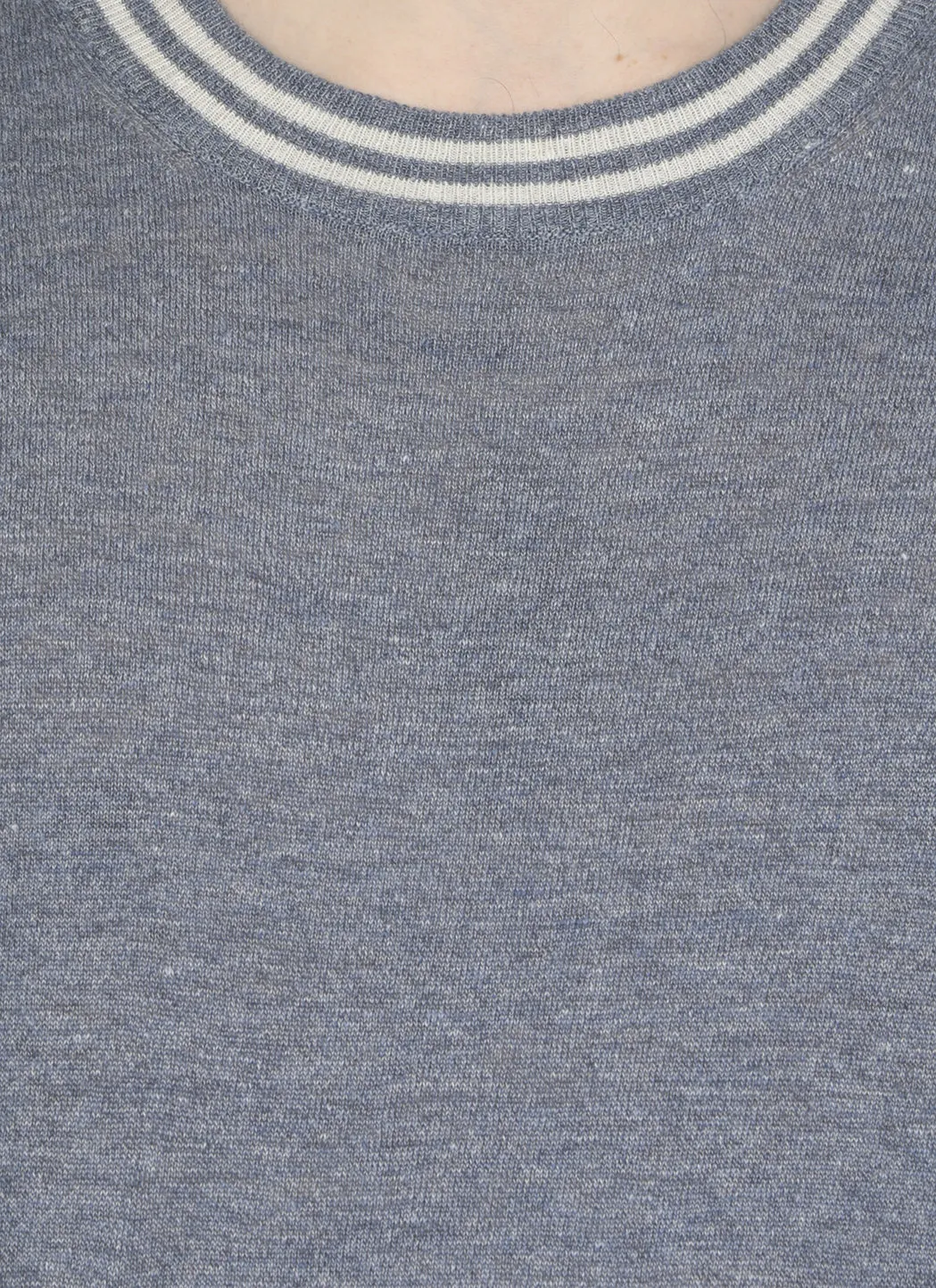 Brunello Cucinelli Stripe-Trim Fine Knit Crewneck T-Shirt