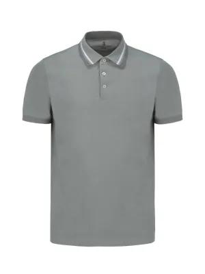 Brunello Cucinelli Striped Collar Polo Shirt