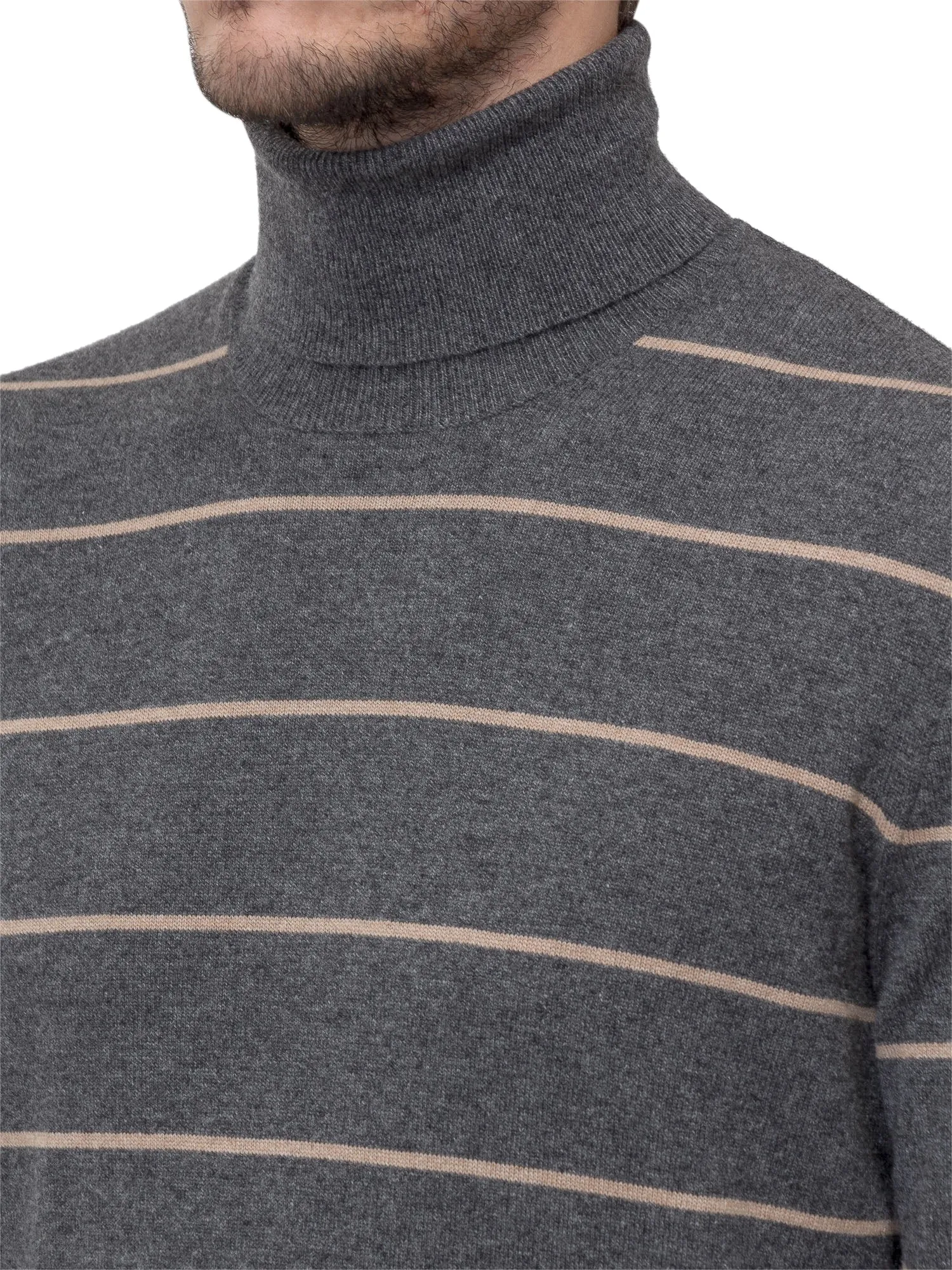 Brunello Cucinelli Striped Turtleneck Sweater