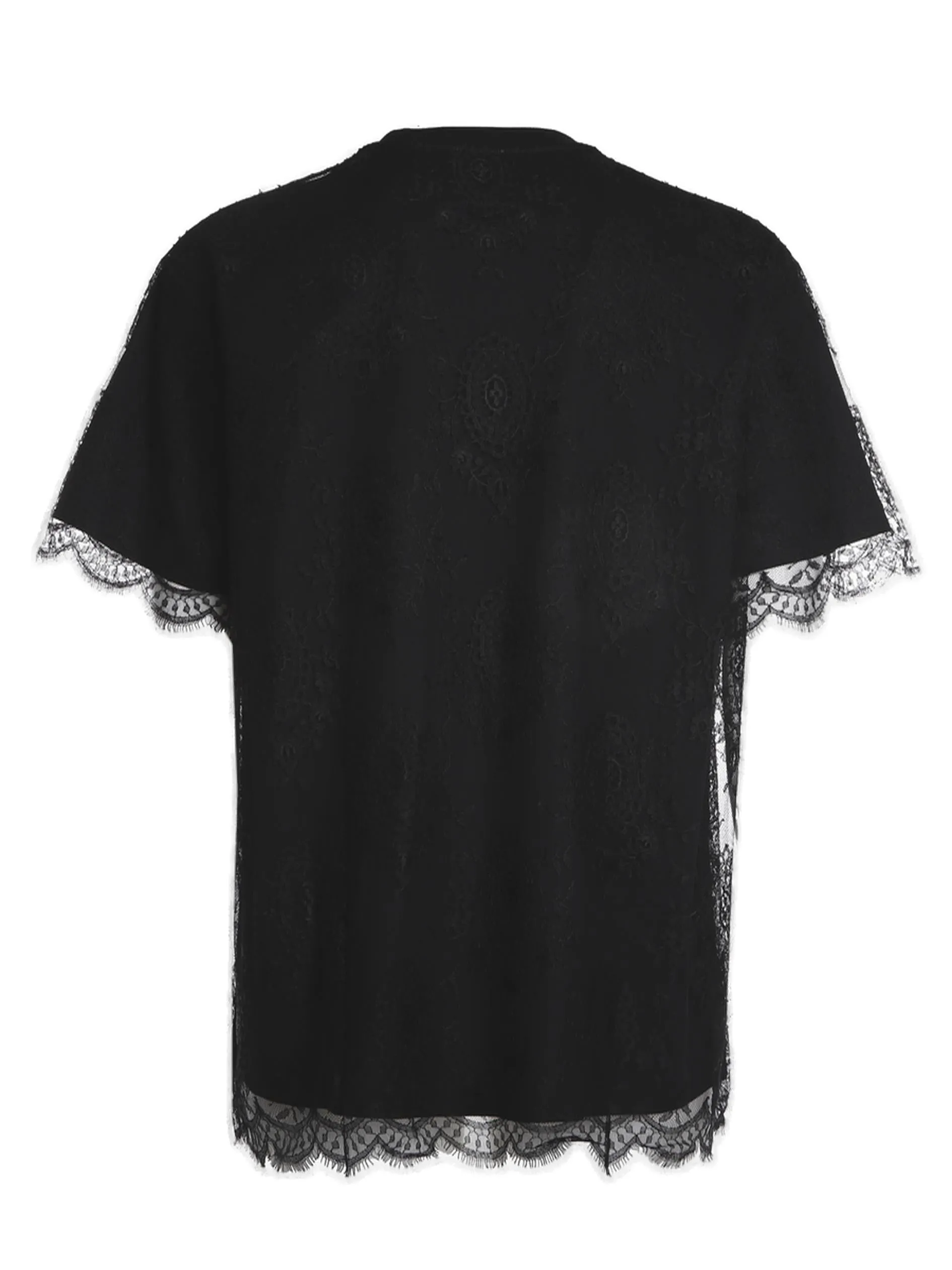 Burberry Lace-Trimmed Printed T-Shirt