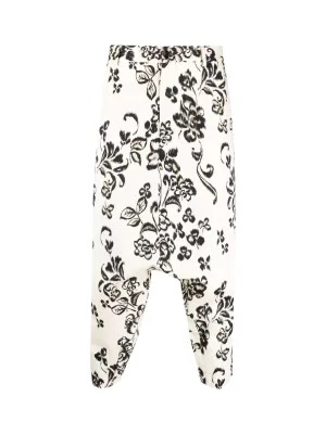 Comme des Garons Homme Plus Floral Print Cropped Pants