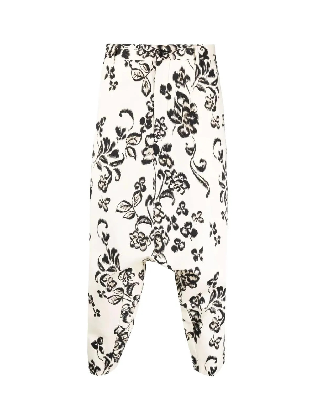 Comme des Garons Homme Plus Floral Print Cropped Pants