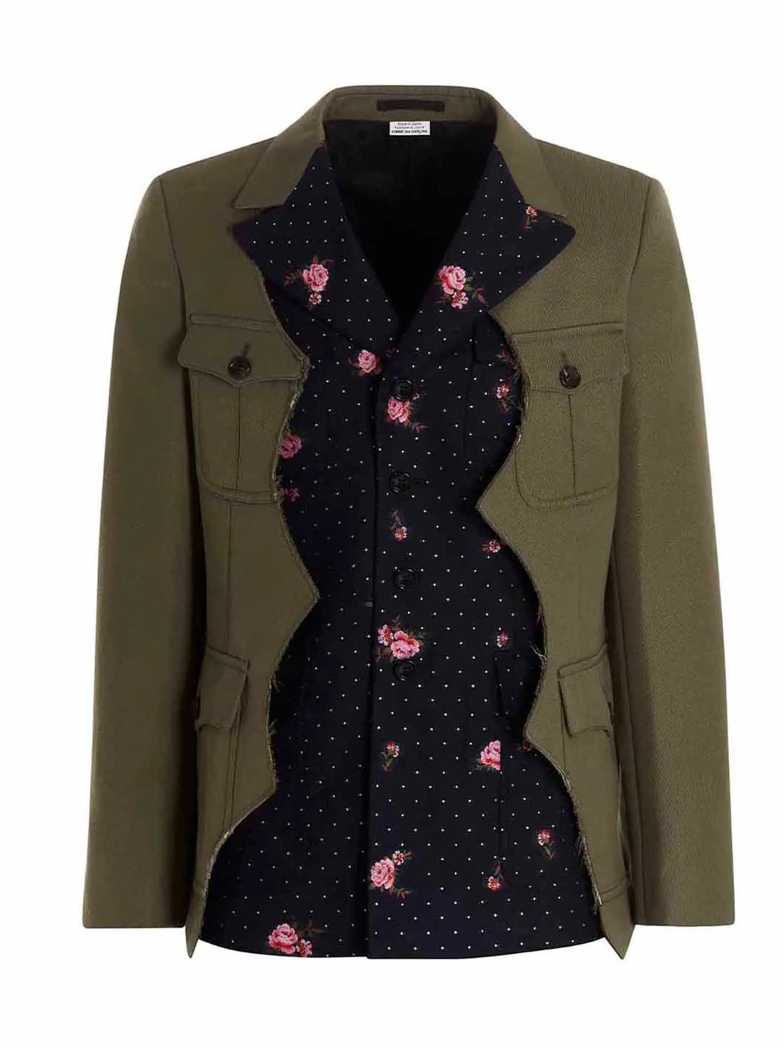Comme des Garons Homme Plus Floral Print Detailed Jacket