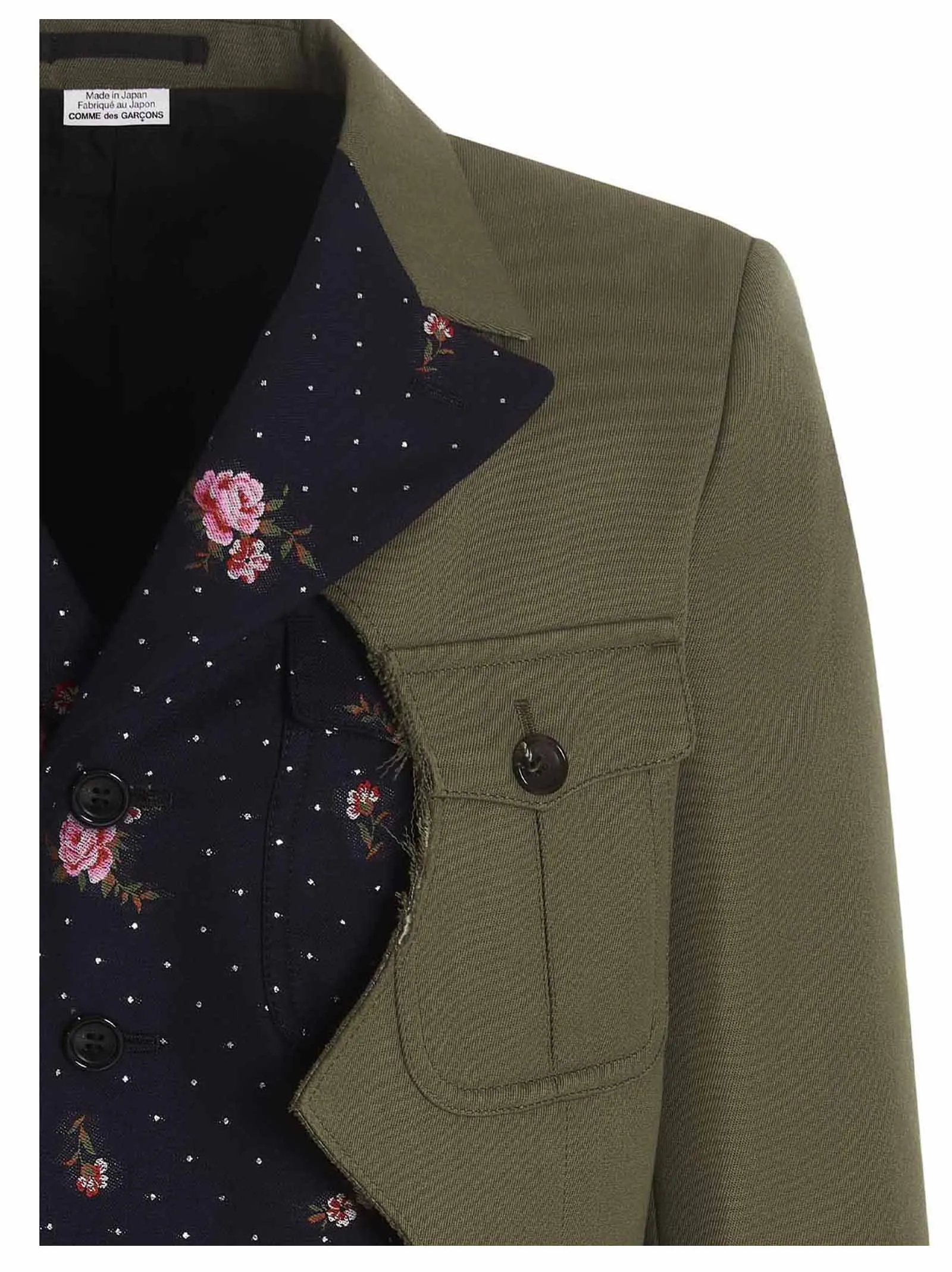 Comme des Garons Homme Plus Floral Print Detailed Jacket