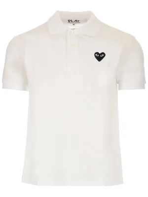 Comme des Garons Play Heart Logo Patch Polo Shirt