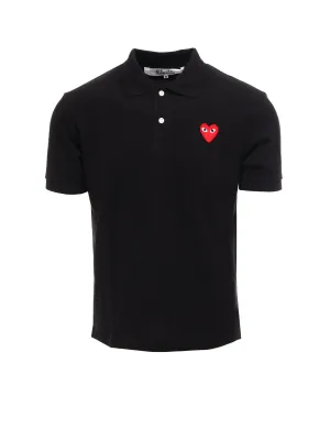 Comme des Garons Play Heart Logo Polo Shirt