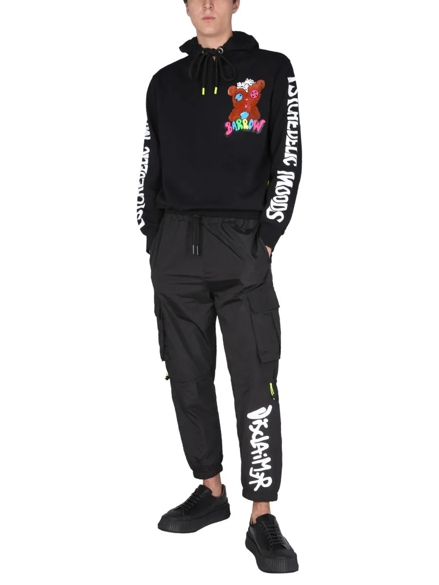 Disclaimer Logo Print Drawstring Jogging Pants