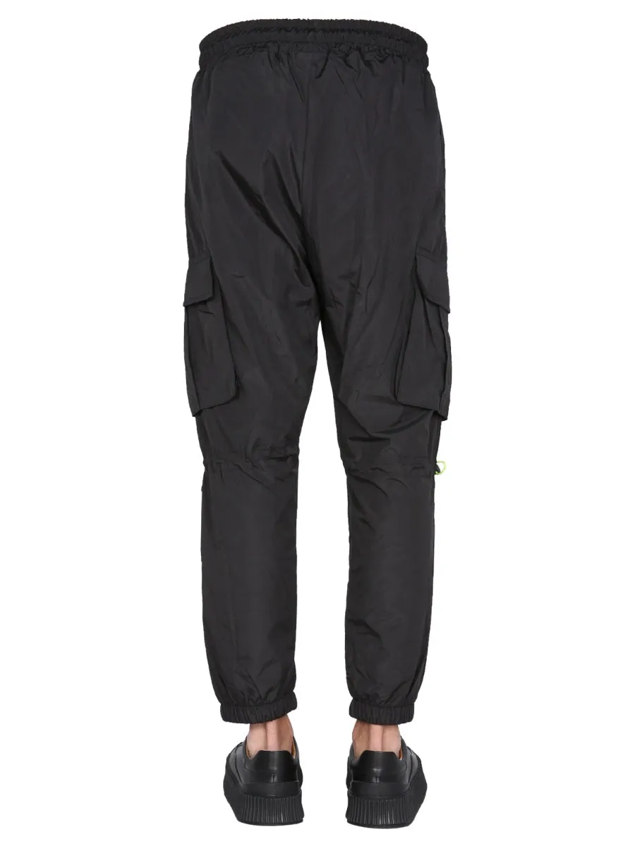 Disclaimer Logo Print Drawstring Jogging Pants