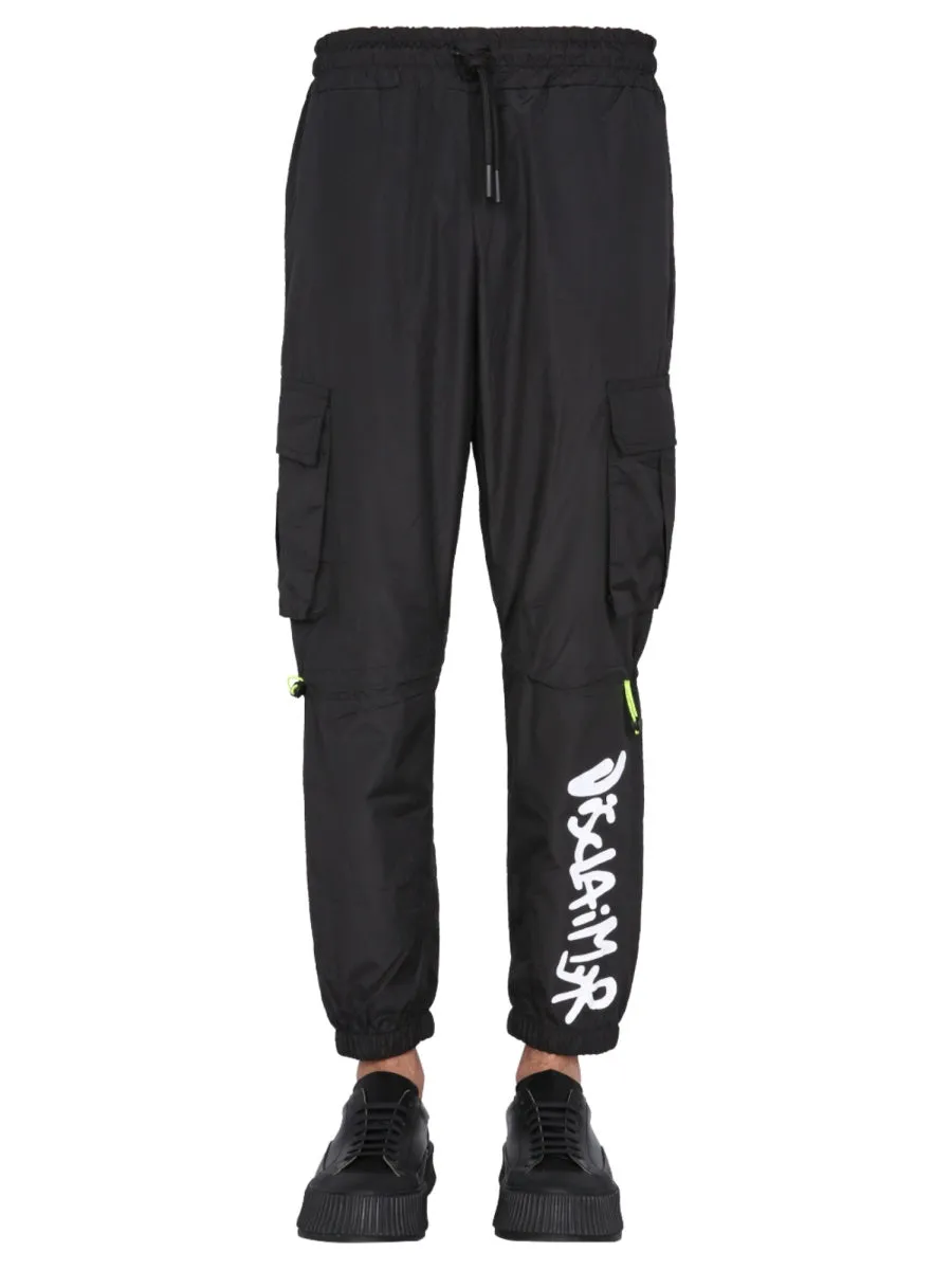 Disclaimer Logo Print Drawstring Jogging Pants