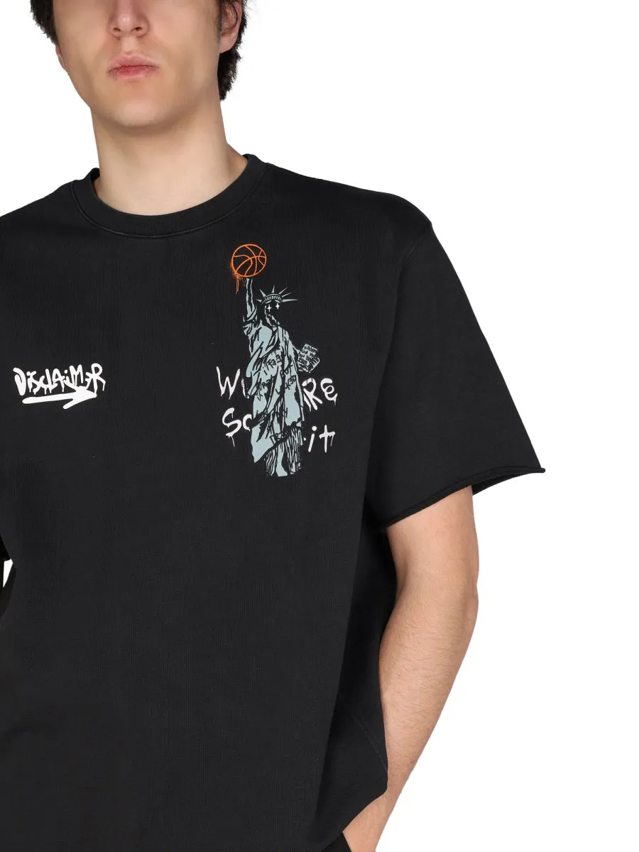 Disclaimer Printed Crewneck T-Shirt