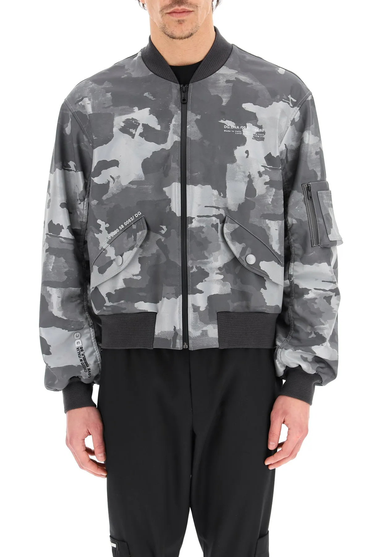 Dolce & Gabbana Camouflage Print Bomber Jacket