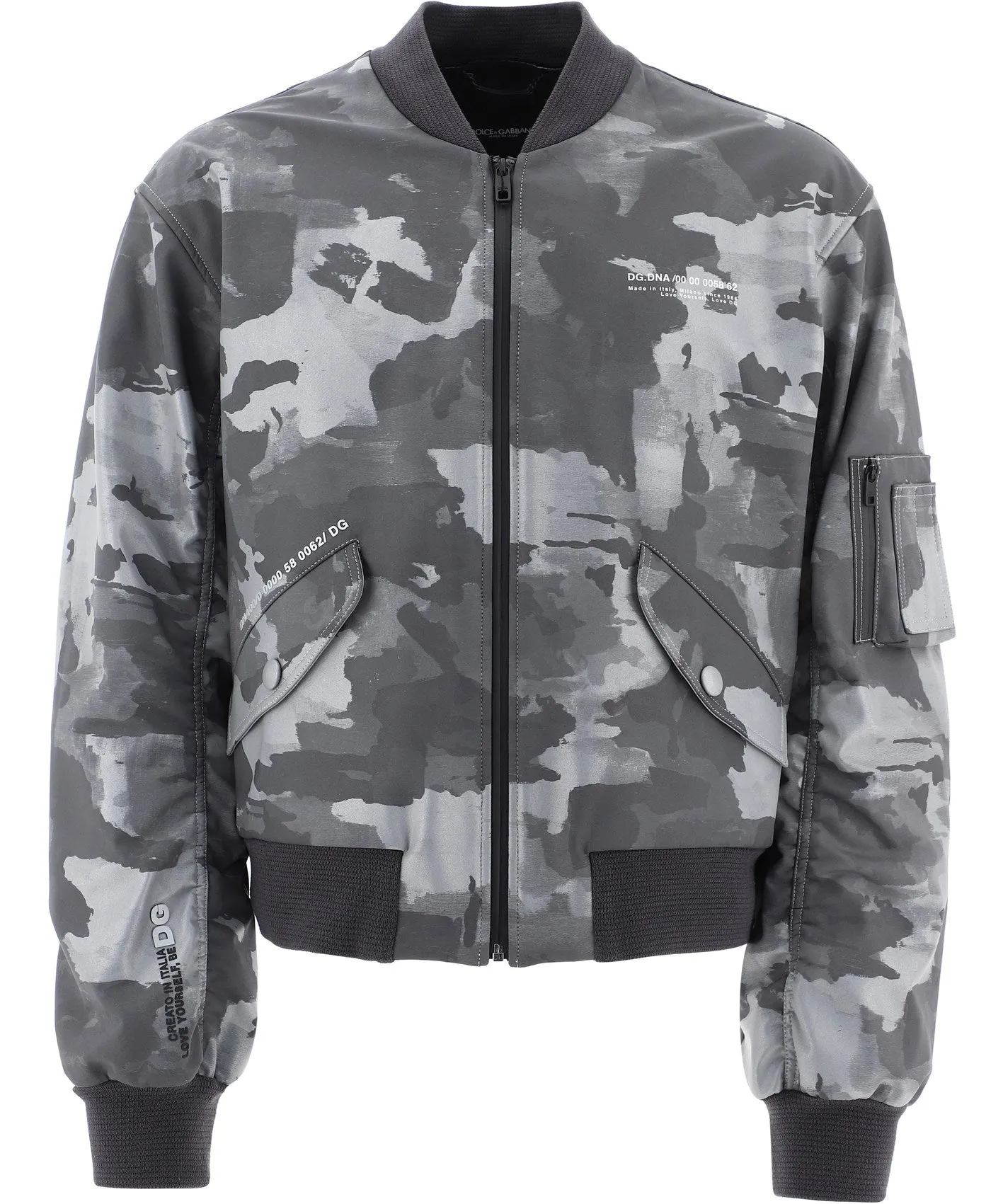 Dolce & Gabbana Camouflage Print Bomber Jacket