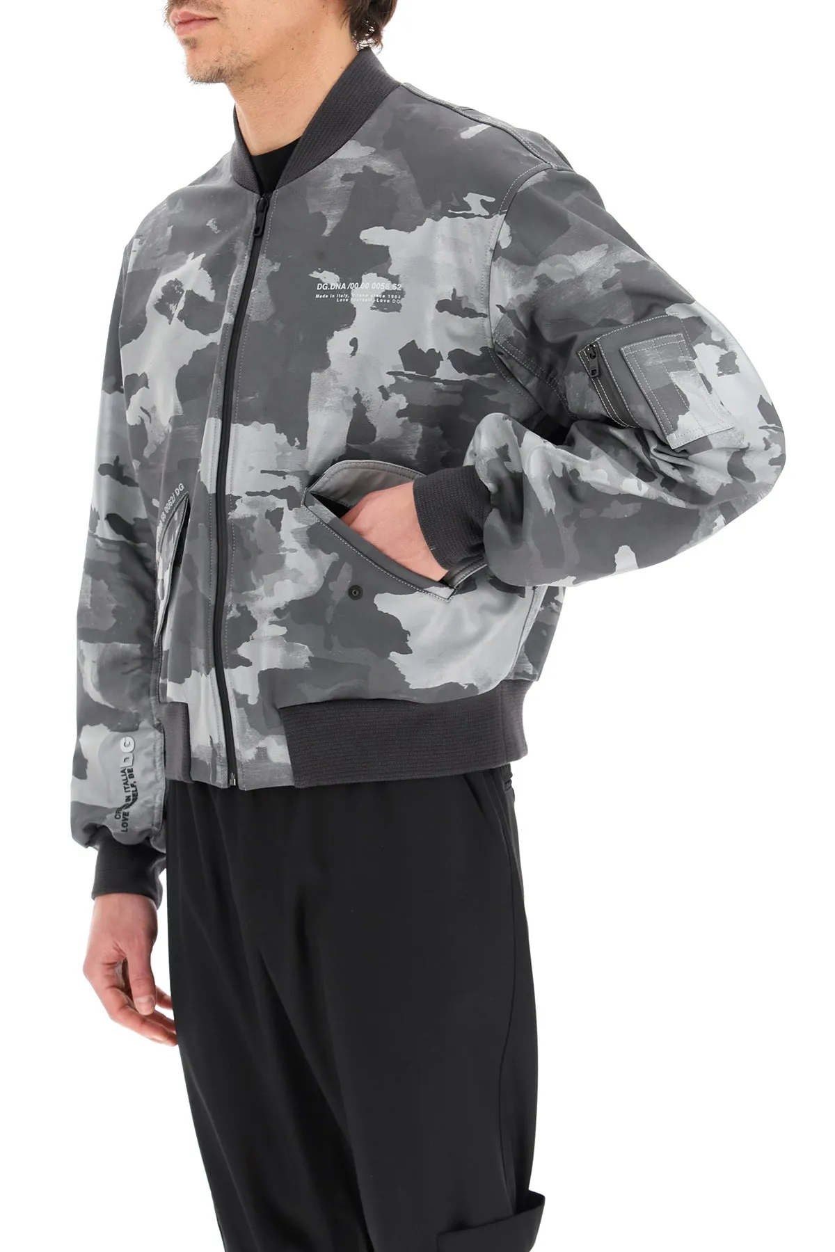Dolce & Gabbana Camouflage Print Bomber Jacket