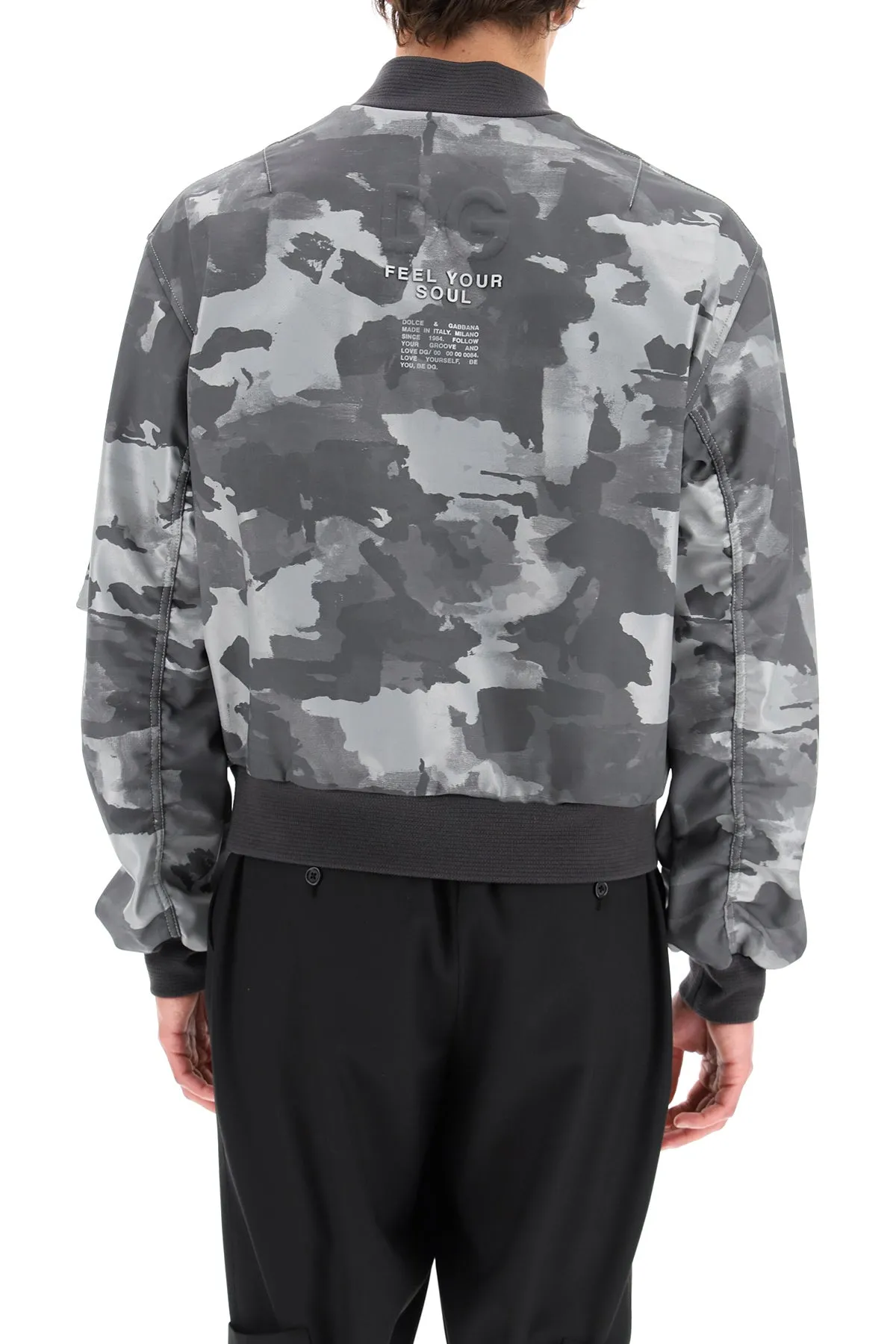 Dolce & Gabbana Camouflage Print Bomber Jacket
