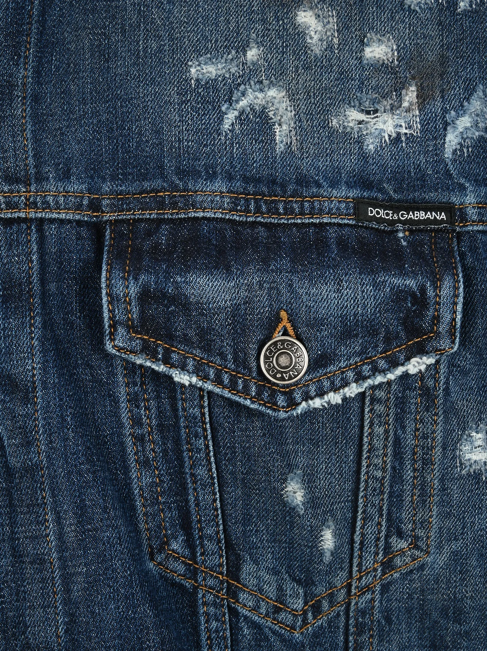 Dolce & Gabbana Distressed Buttoned Denim Jacket
