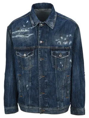 Dolce & Gabbana Distressed Buttoned Denim Jacket