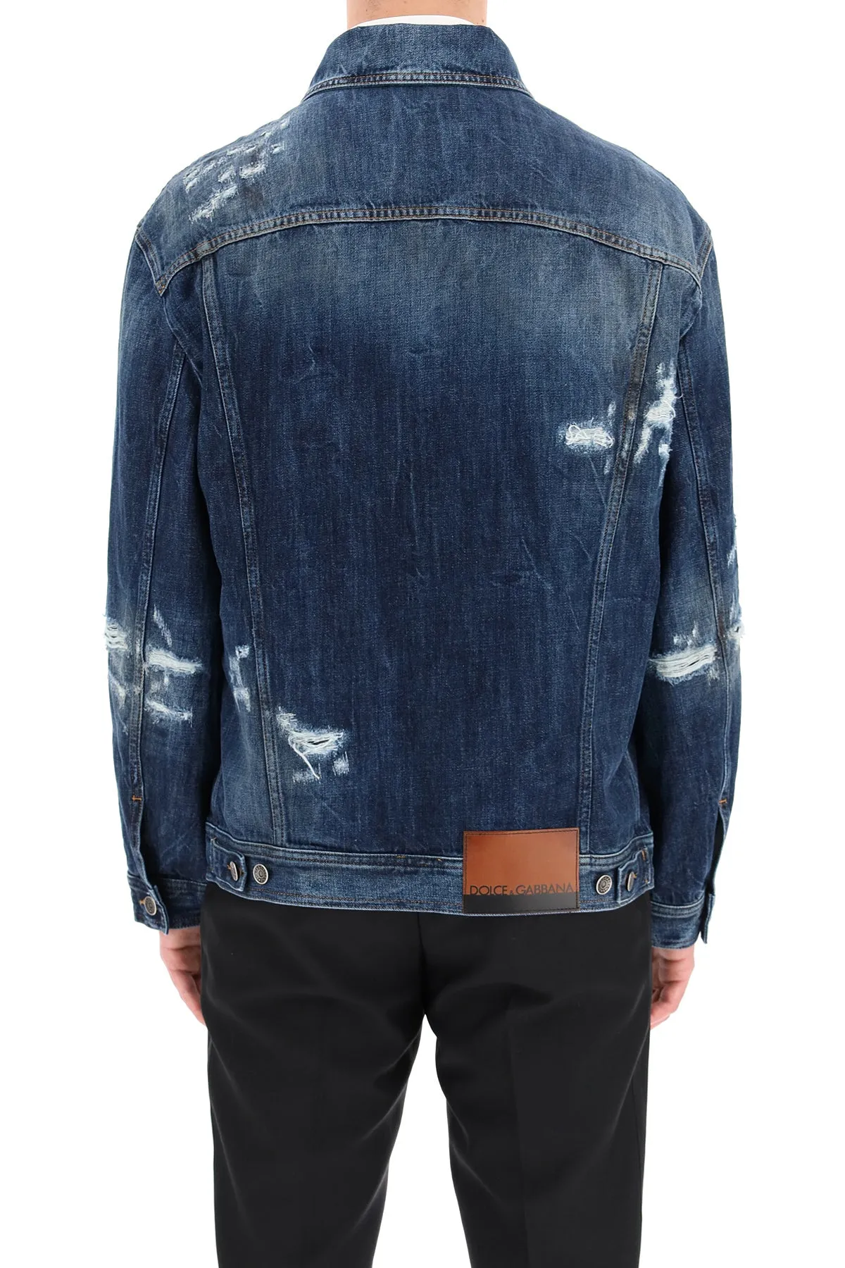 Dolce & Gabbana Distressed Buttoned Denim Jacket