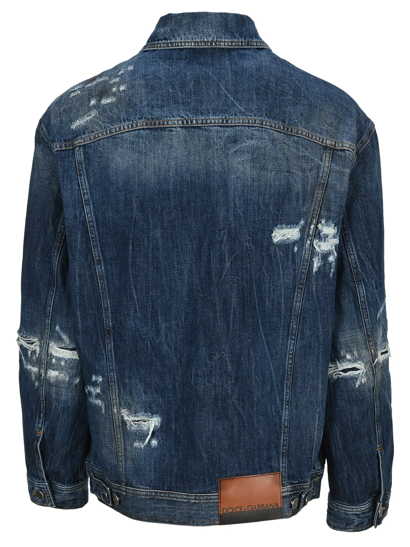 Dolce & Gabbana Distressed Buttoned Denim Jacket