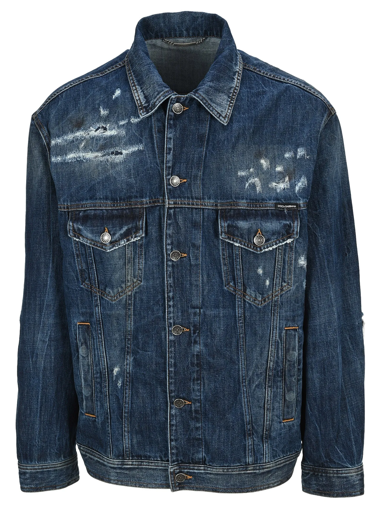 Dolce & Gabbana Distressed Buttoned Denim Jacket