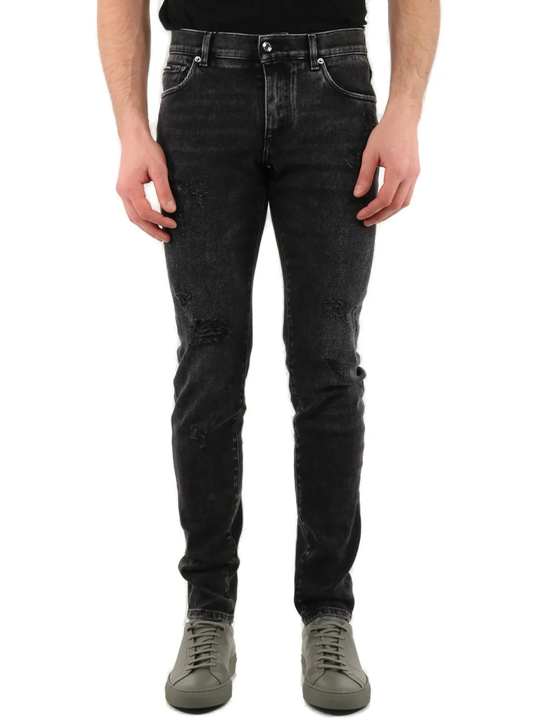 Dolce & Gabbana Distressed Slim-Fit Jeans