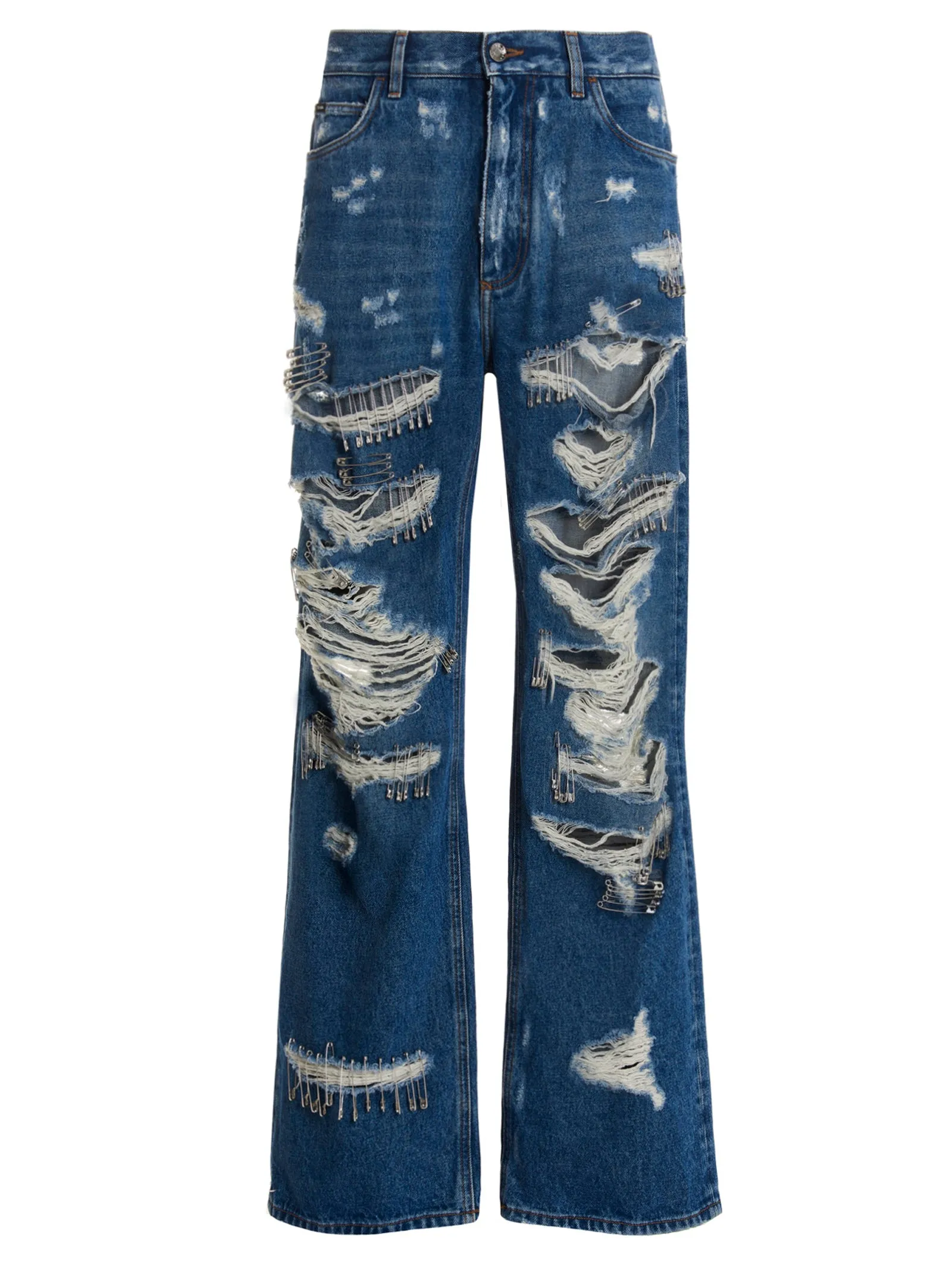 Dolce & Gabbana Distressed Straight-Leg Jeans
