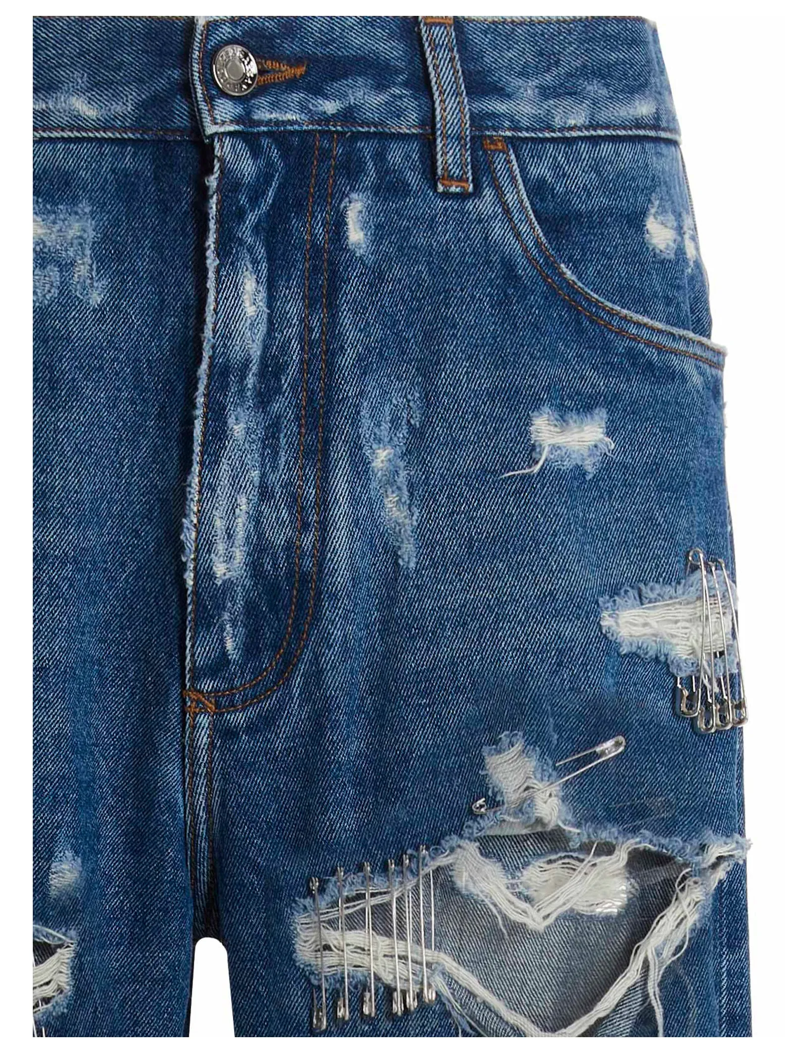 Dolce & Gabbana Distressed Straight-Leg Jeans