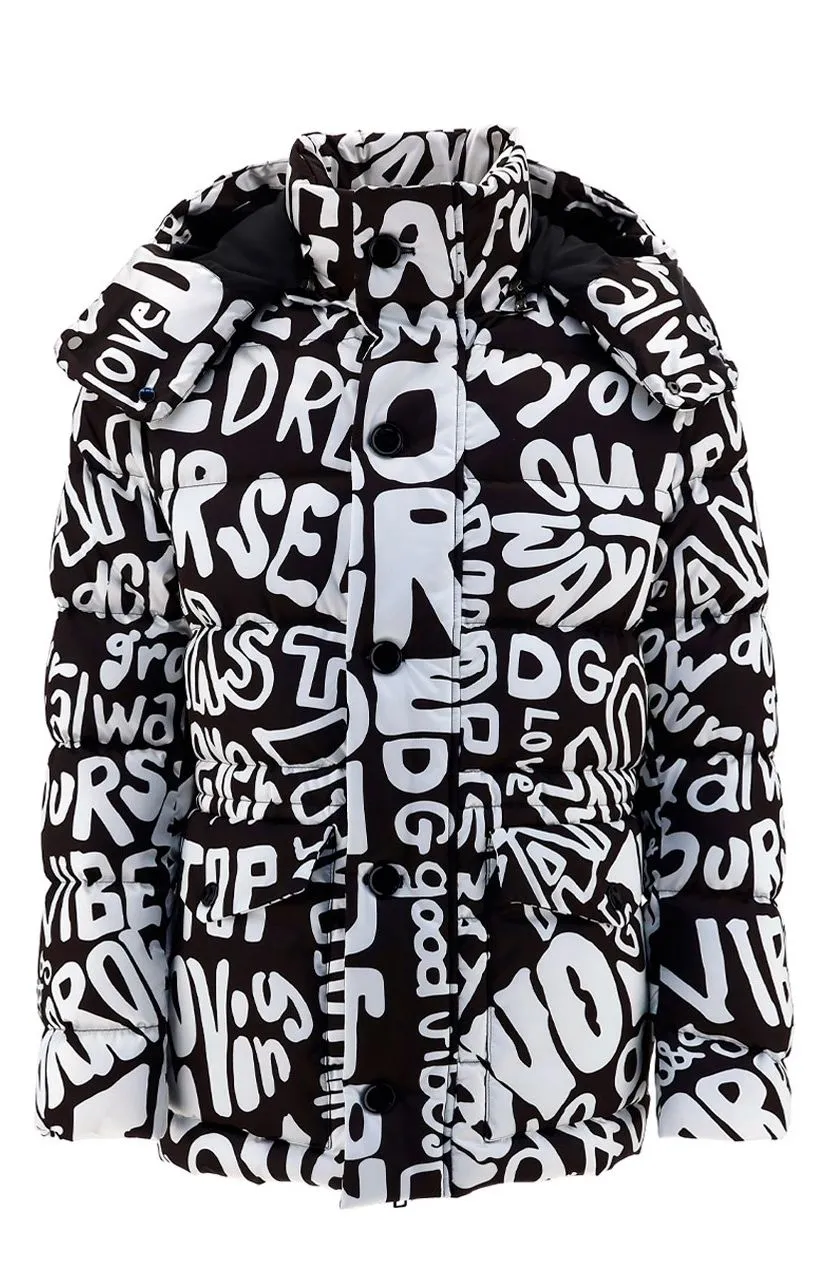Dolce & Gabbana Lettering Printed Padded Jacket