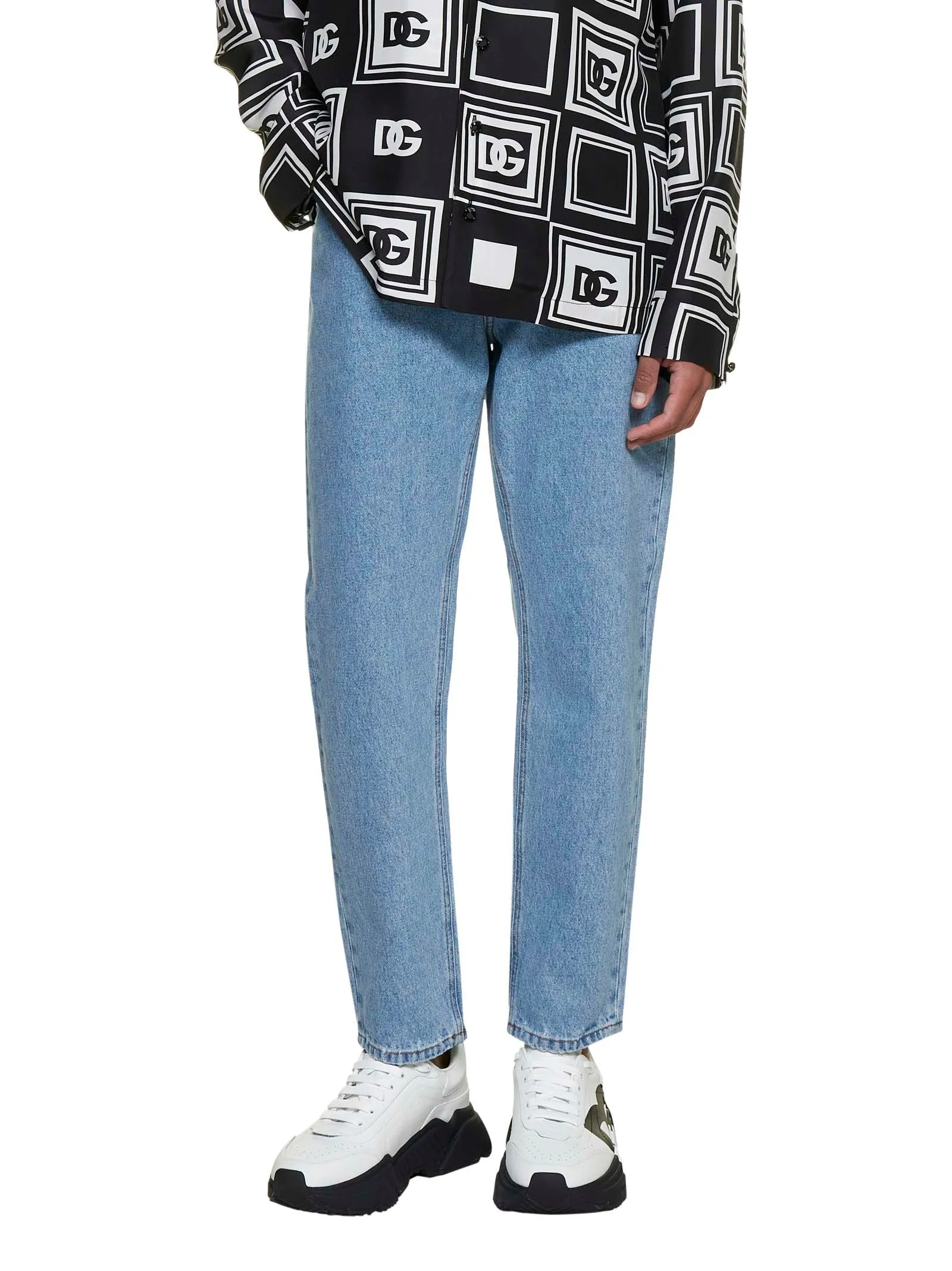 Dolce & Gabbana Logo Patch Cropped Jeans