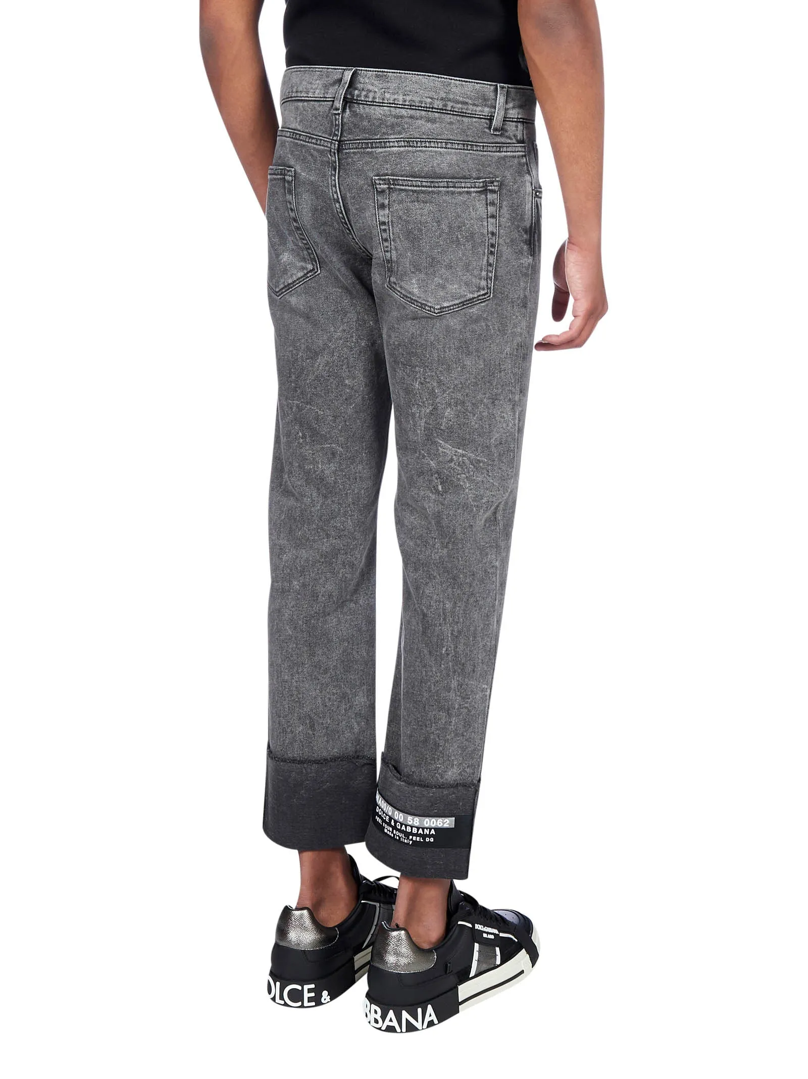 Dolce & Gabbana Logo Print Cropped Jeans