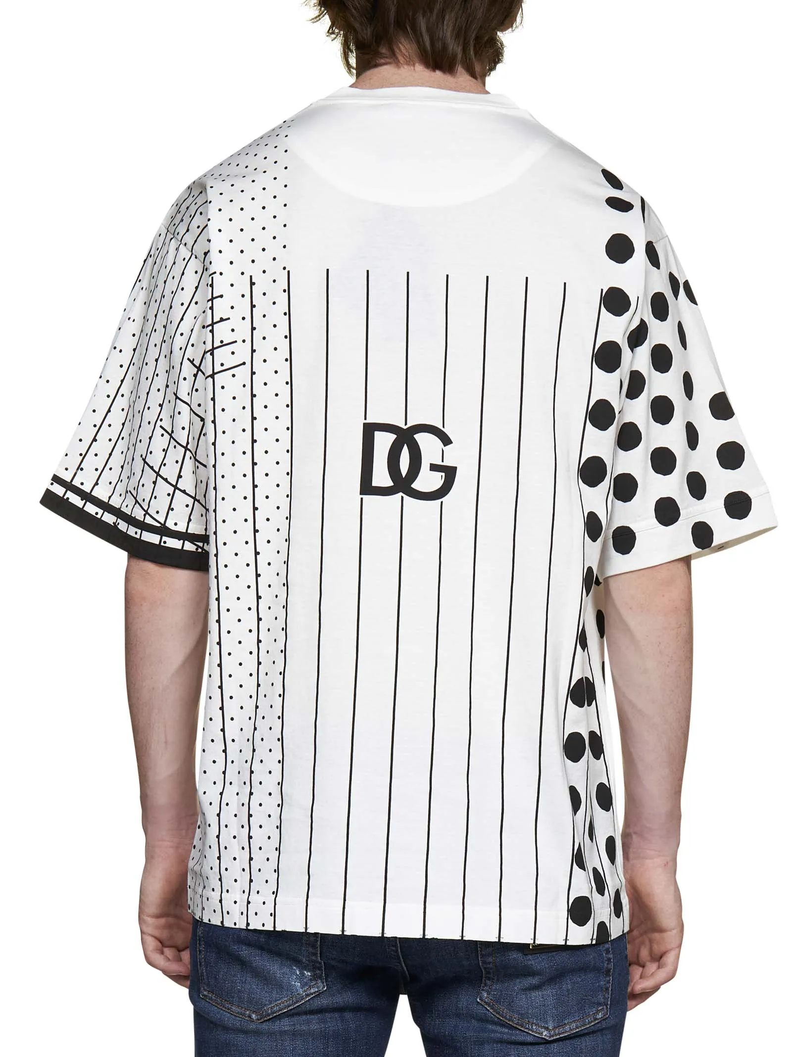 Dolce & Gabbana Logo Print Pattern Block T-Shirt
