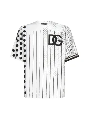Dolce & Gabbana Logo Print Pattern Block T-Shirt