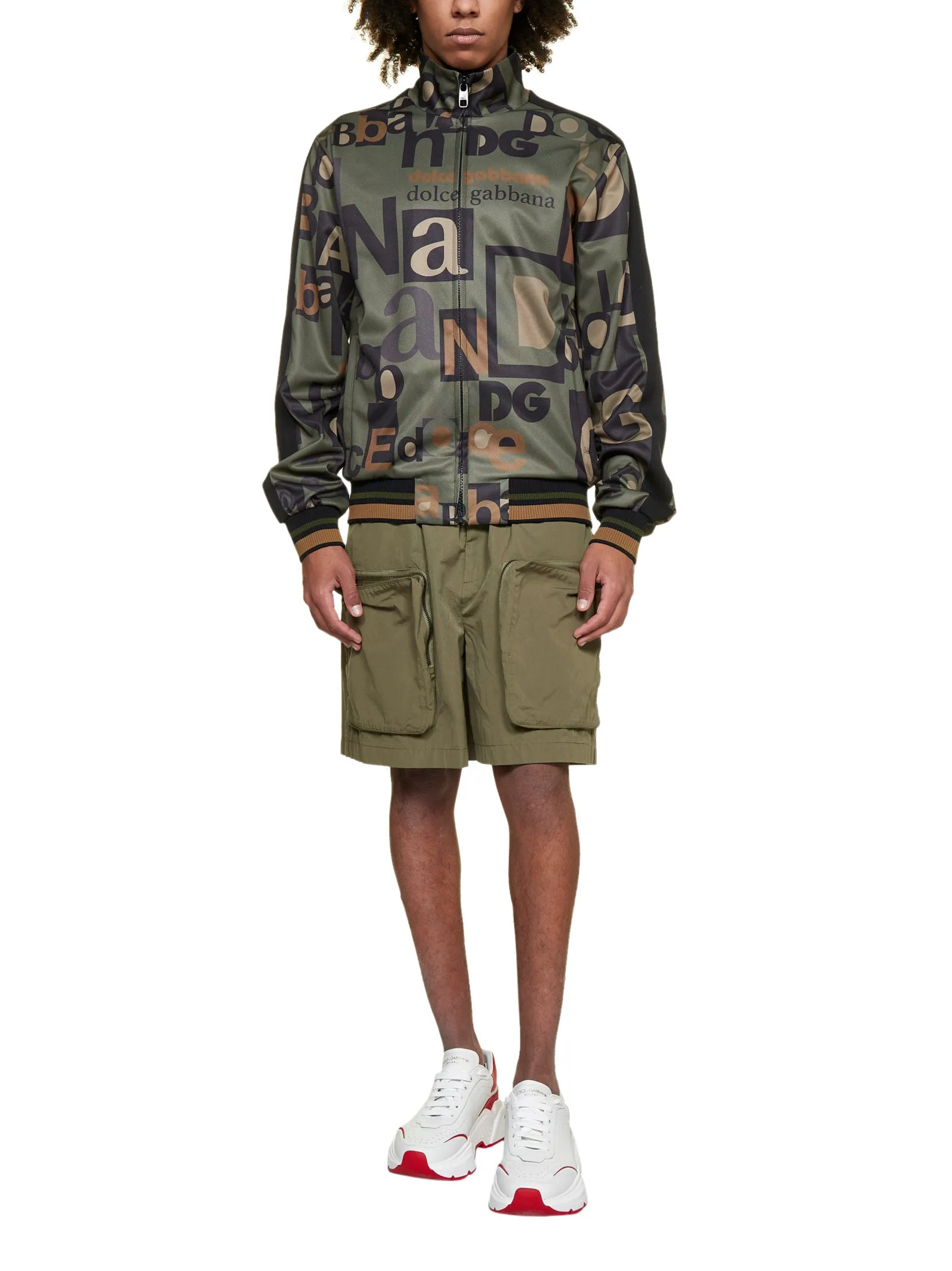 Dolce & Gabbana Logo Printed Zipped Track Jacket