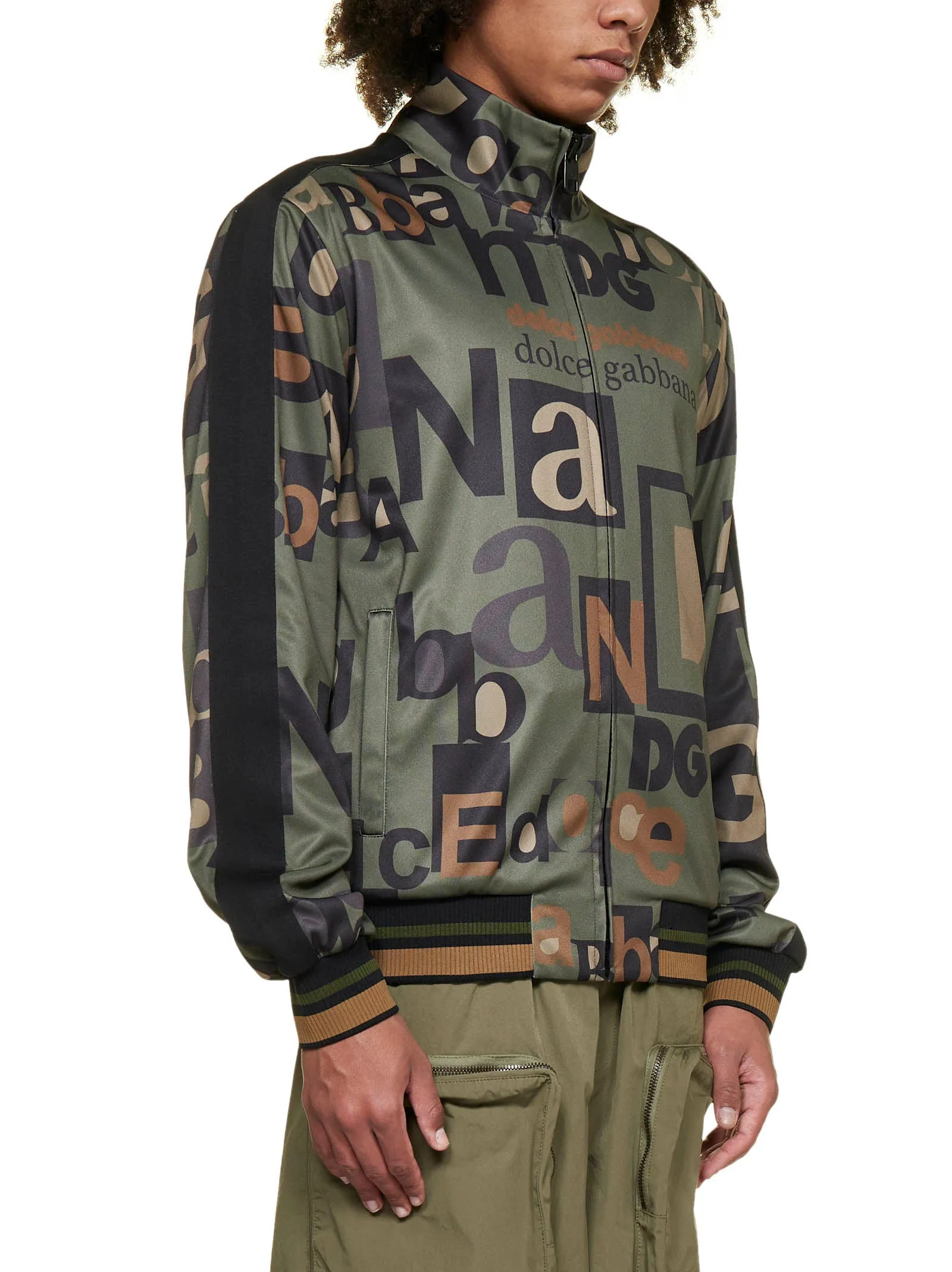 Dolce & Gabbana Logo Printed Zipped Track Jacket