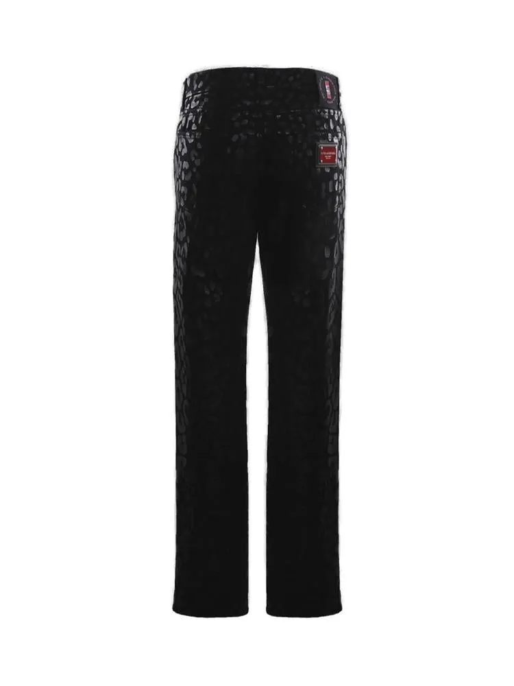 Dolce & Gabbana Mid Rise Leopard Printed Jeans