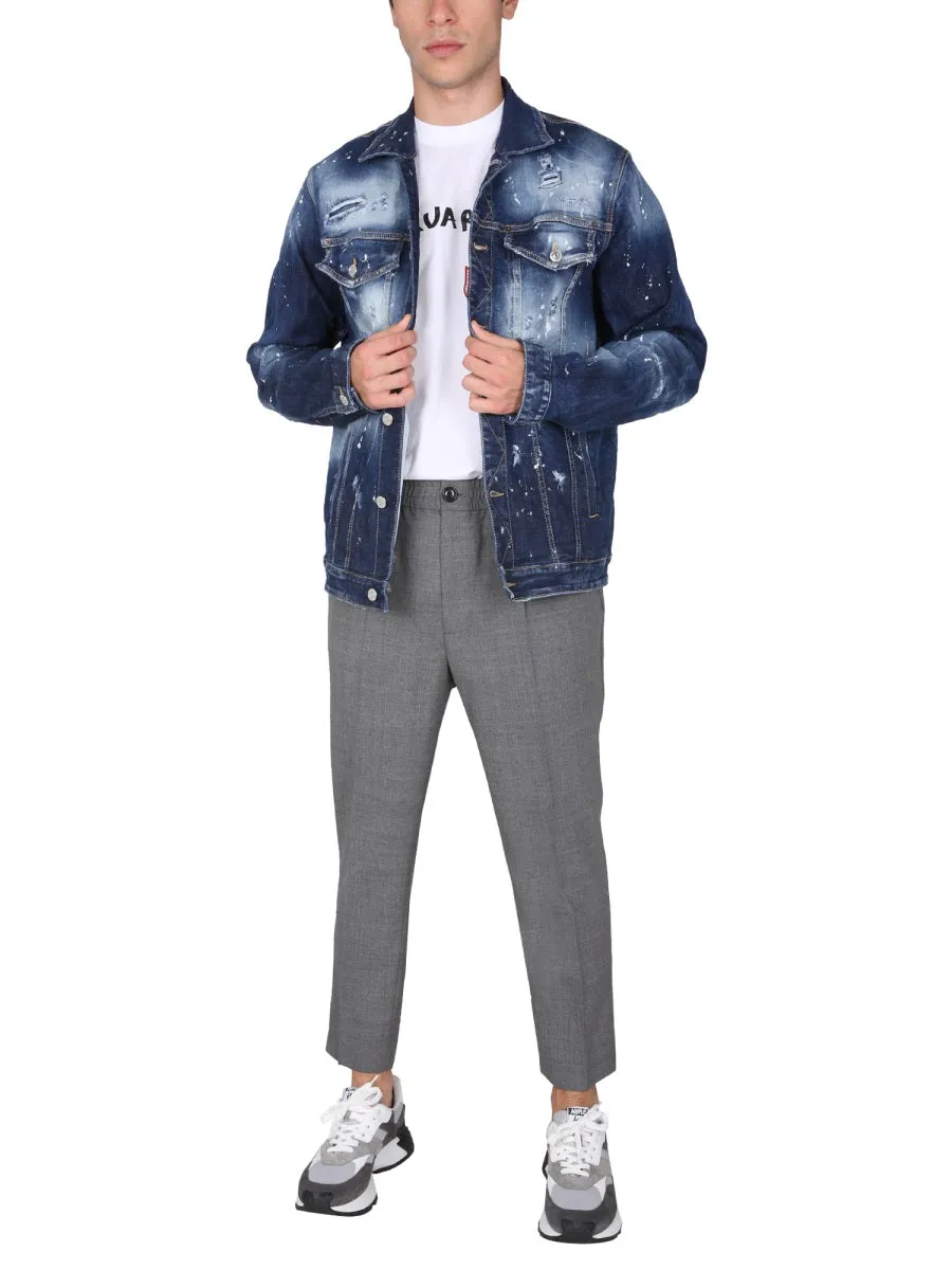 Dsquared2 Bleached Effect Denim Jacket