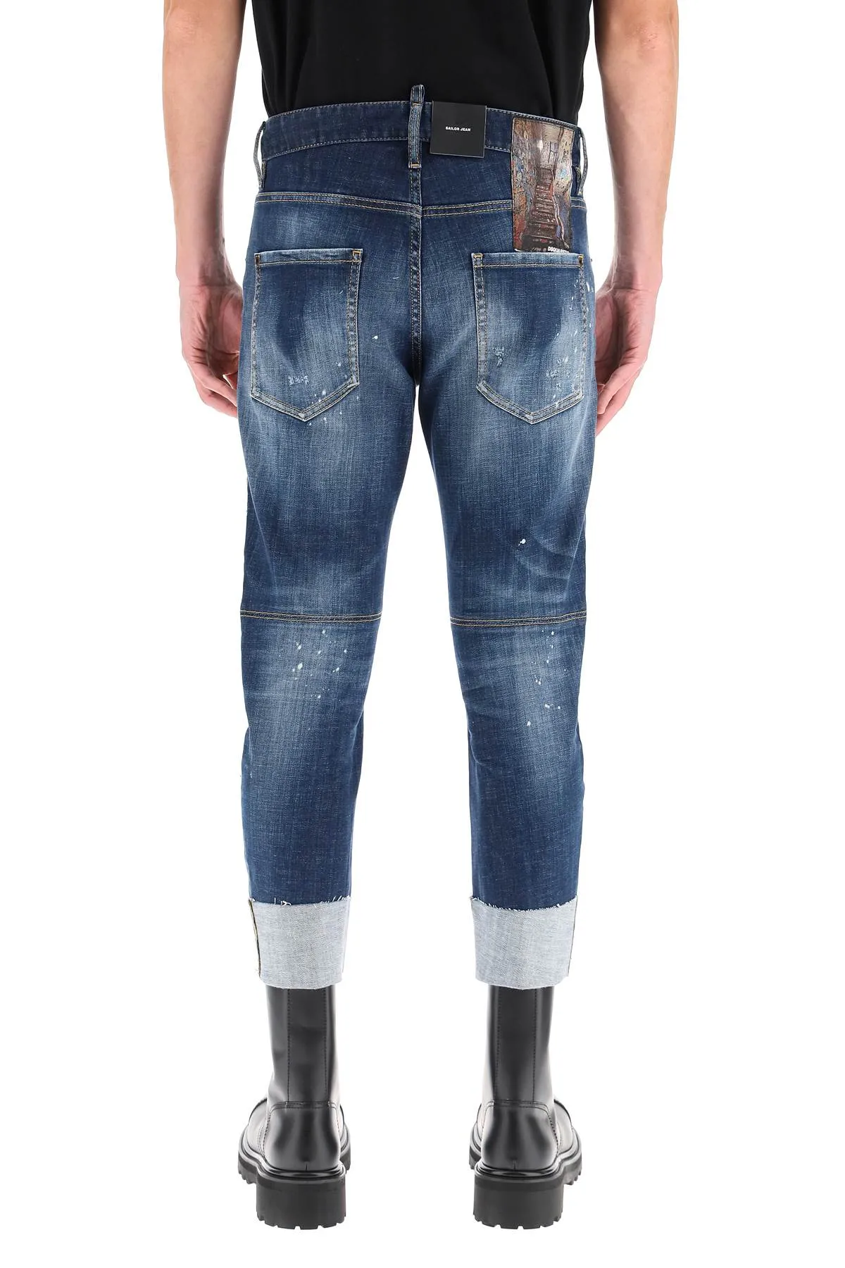 Dsquared2 Distressed Effect Turn-Up Brim Jeans