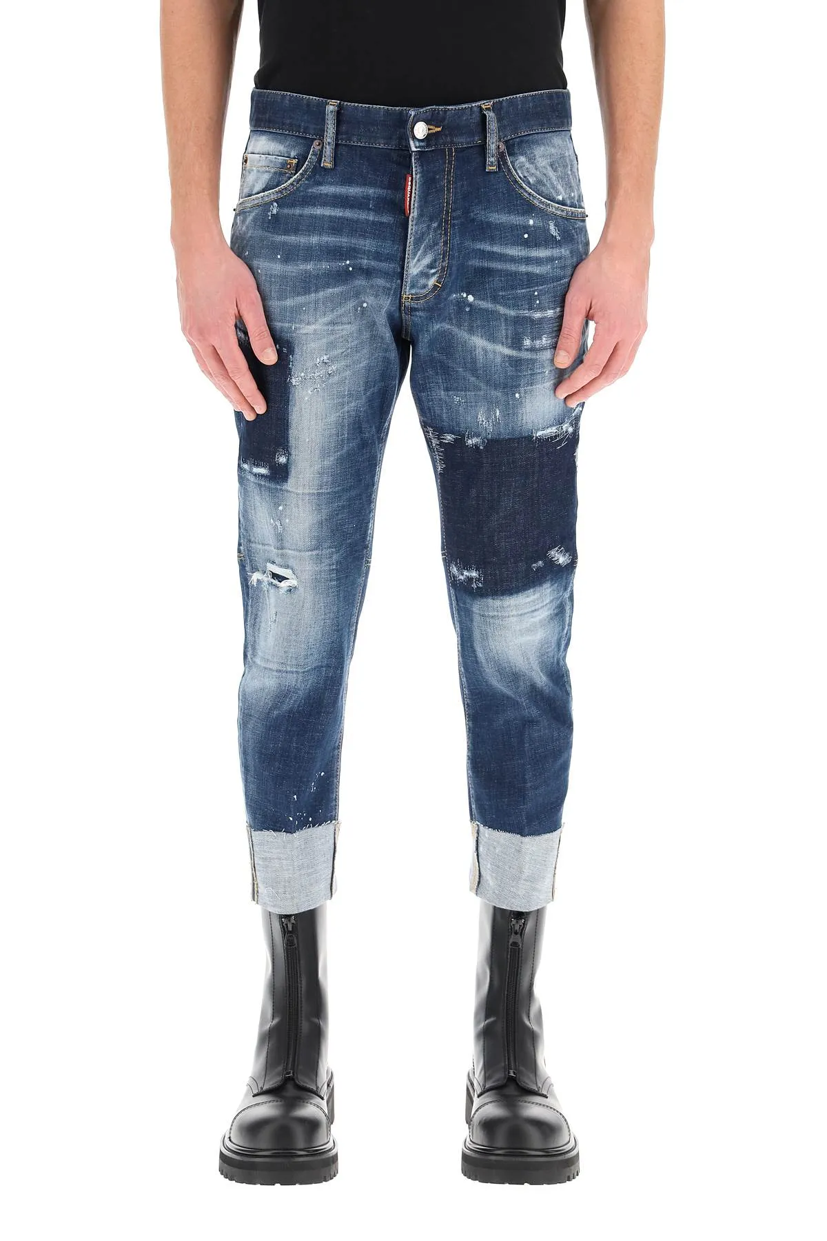 Dsquared2 Distressed Effect Turn-Up Brim Jeans