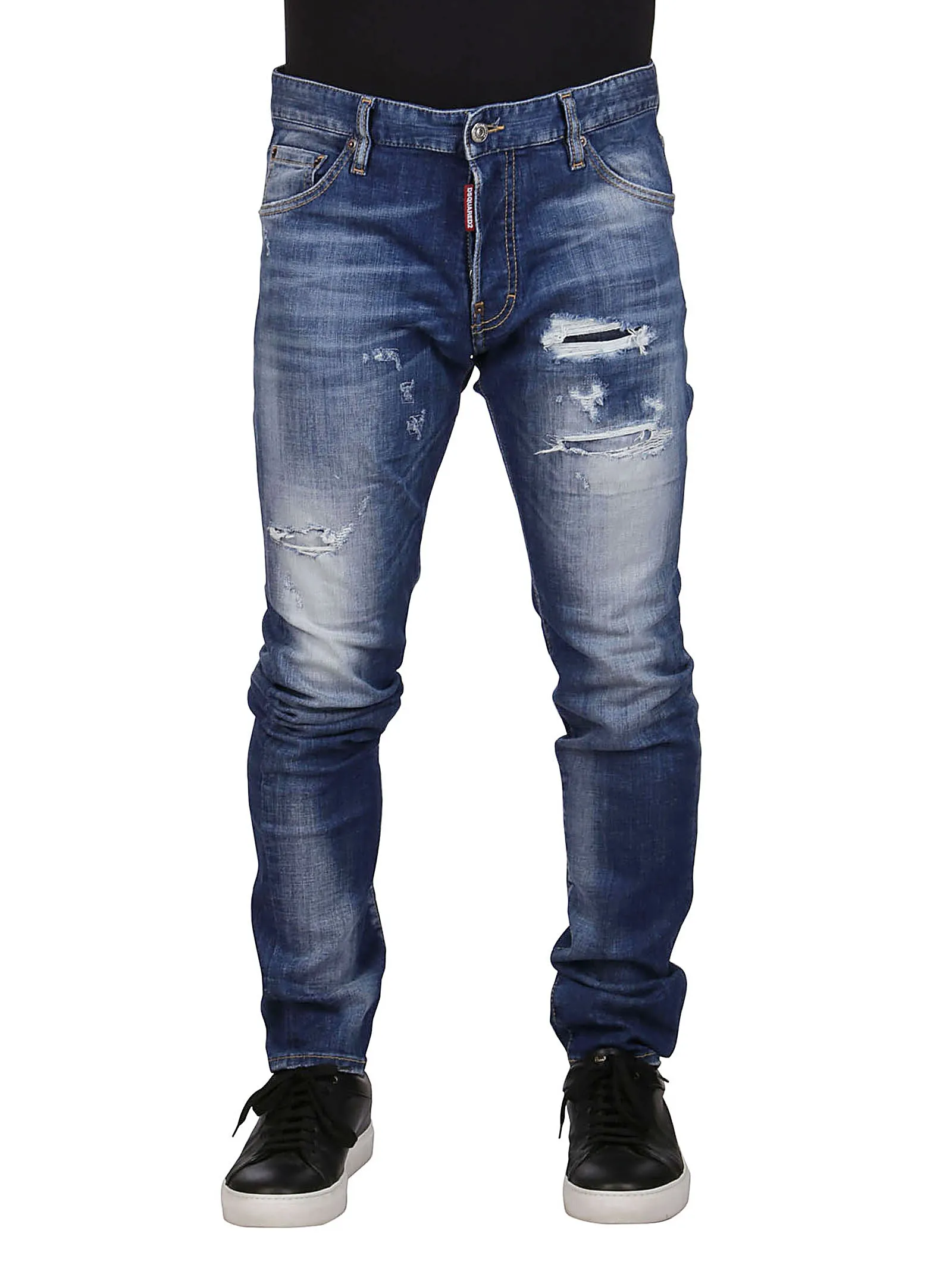 Dsquared2 Distressed Logo Patch Jeans