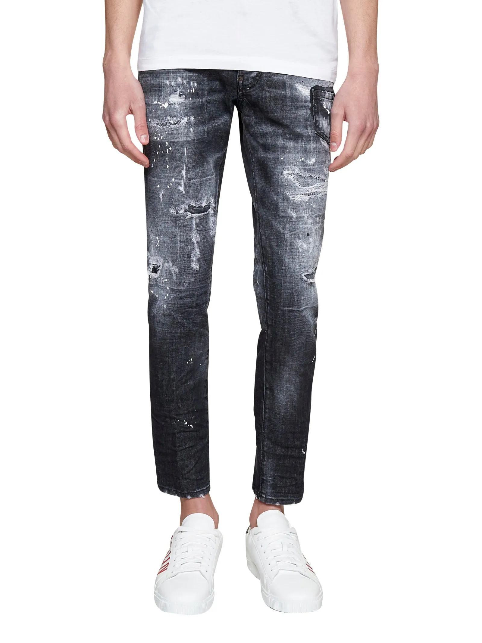 Dsquared2 Distressed Mid-Rise Jeans