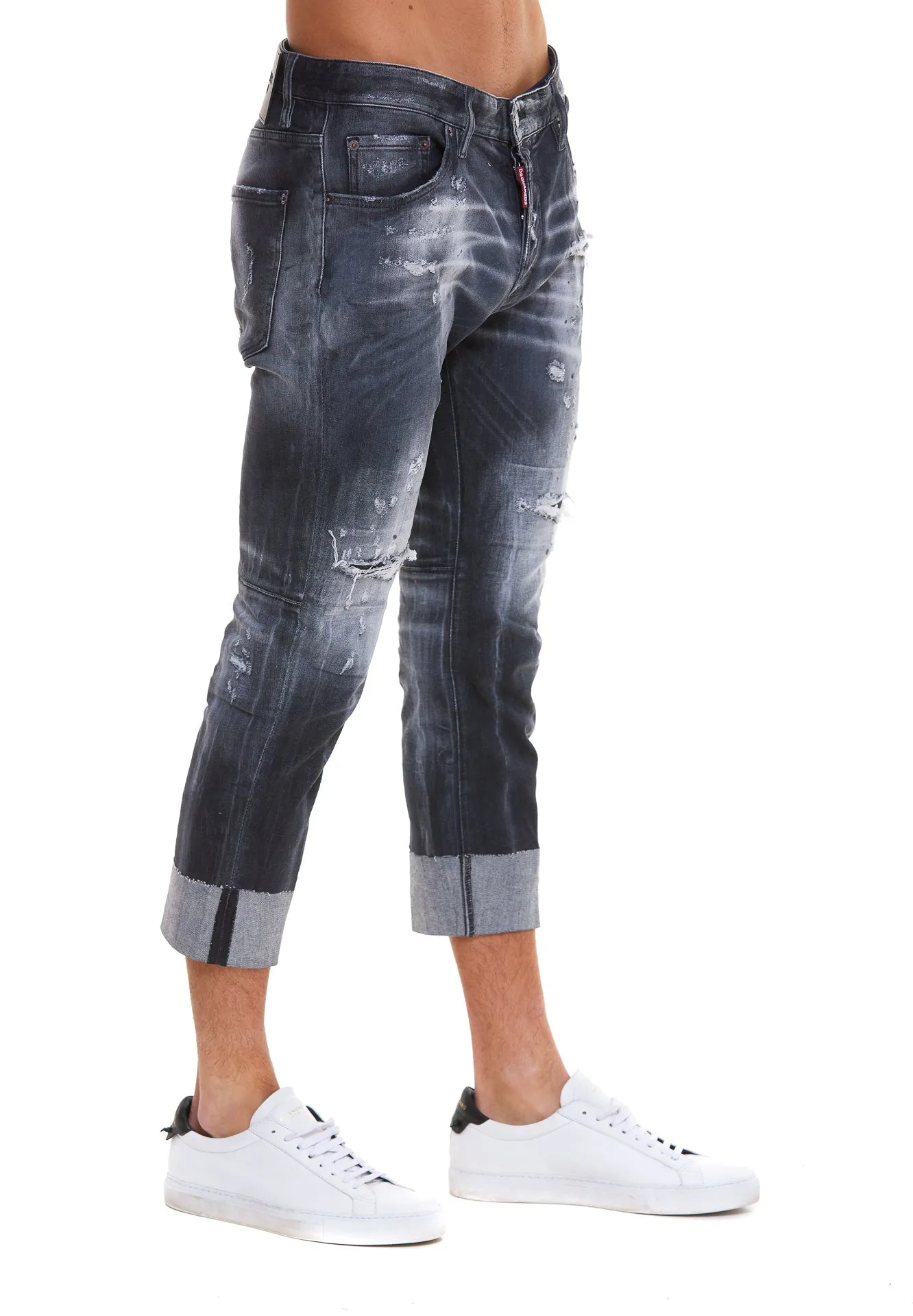 Dsquared2 Distressed Slash Wash Jeans