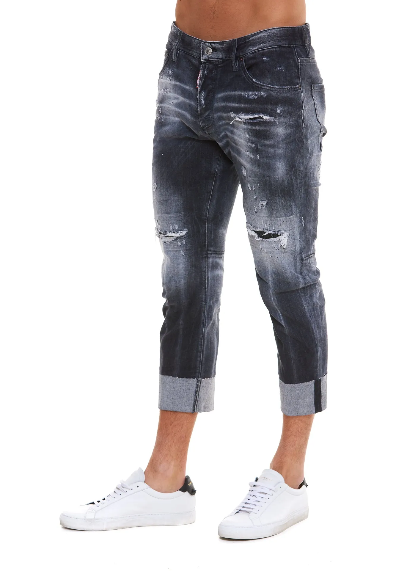 Dsquared2 Distressed Slash Wash Jeans