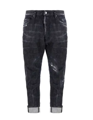Dsquared2 Logo Patch Cropped Jeans