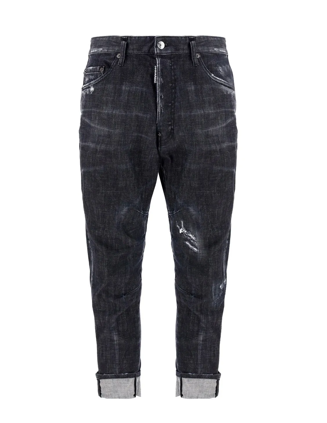 Dsquared2 Logo Patch Cropped Jeans