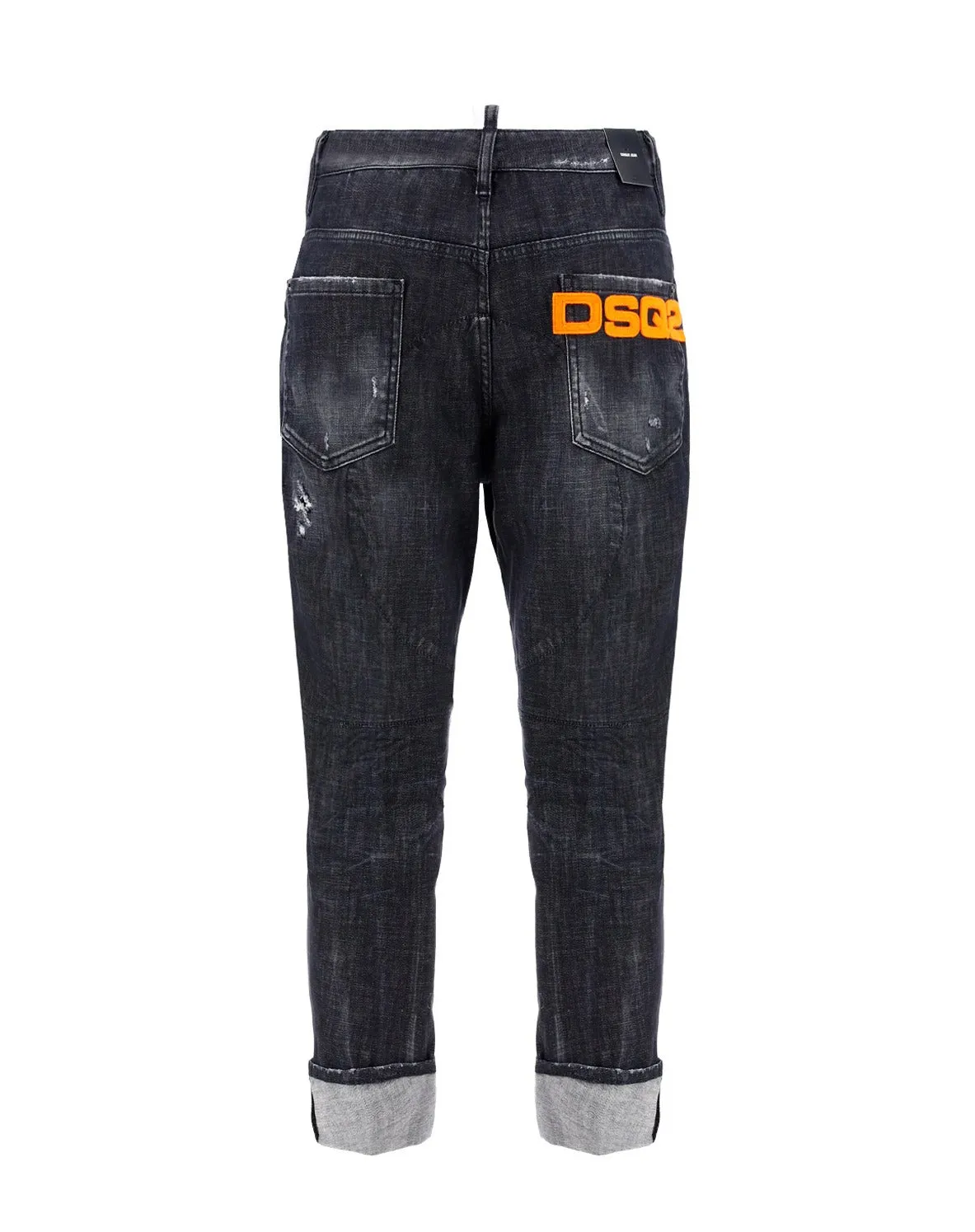 Dsquared2 Logo Patch Cropped Jeans