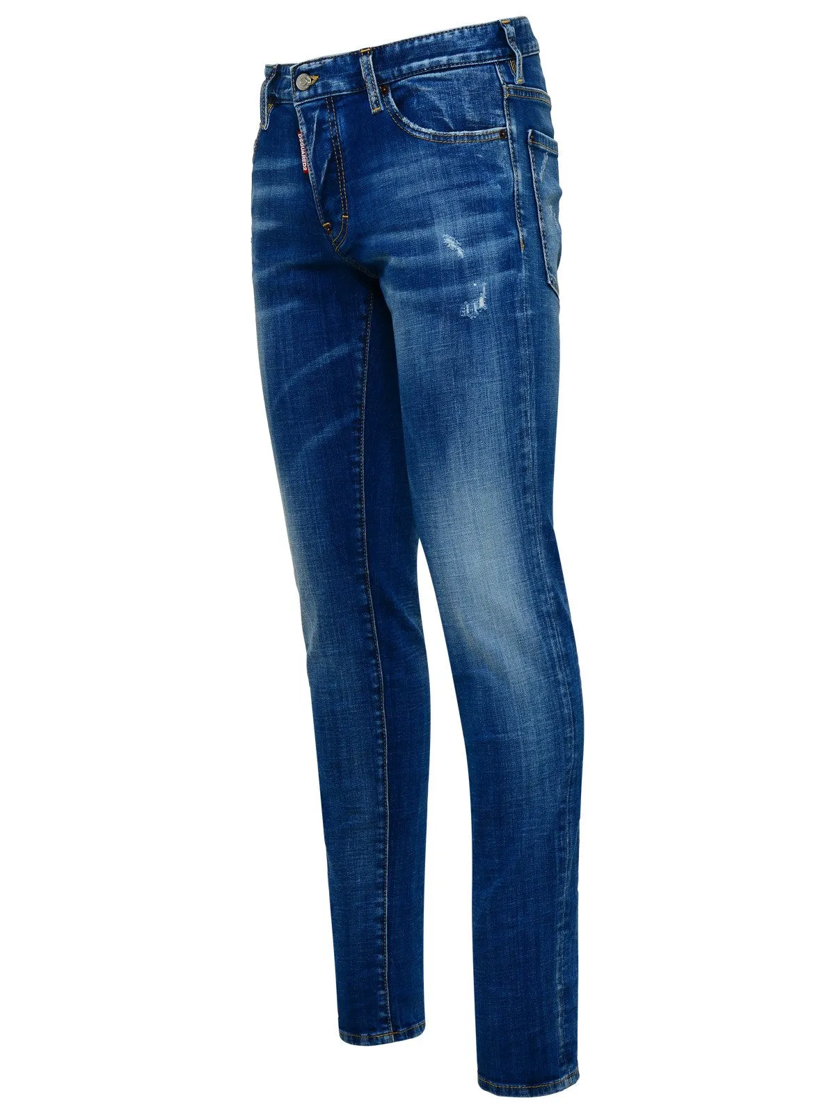 Dsquared2 Logo Patch Stonewashed Skinny Jeans