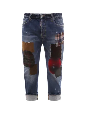 Dsquared2 Madras Motif Patched Jeans