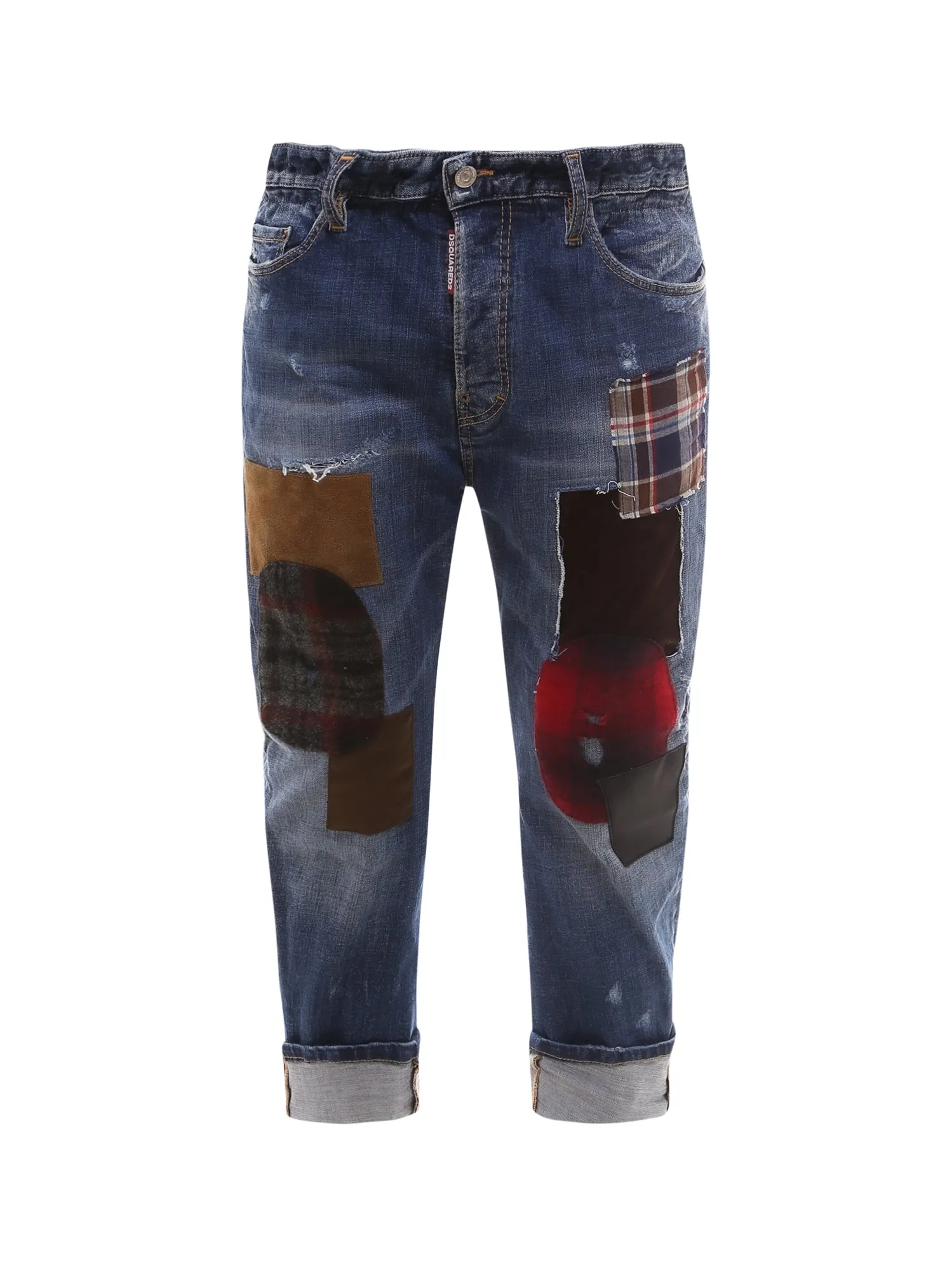 Dsquared2 Madras Motif Patched Jeans